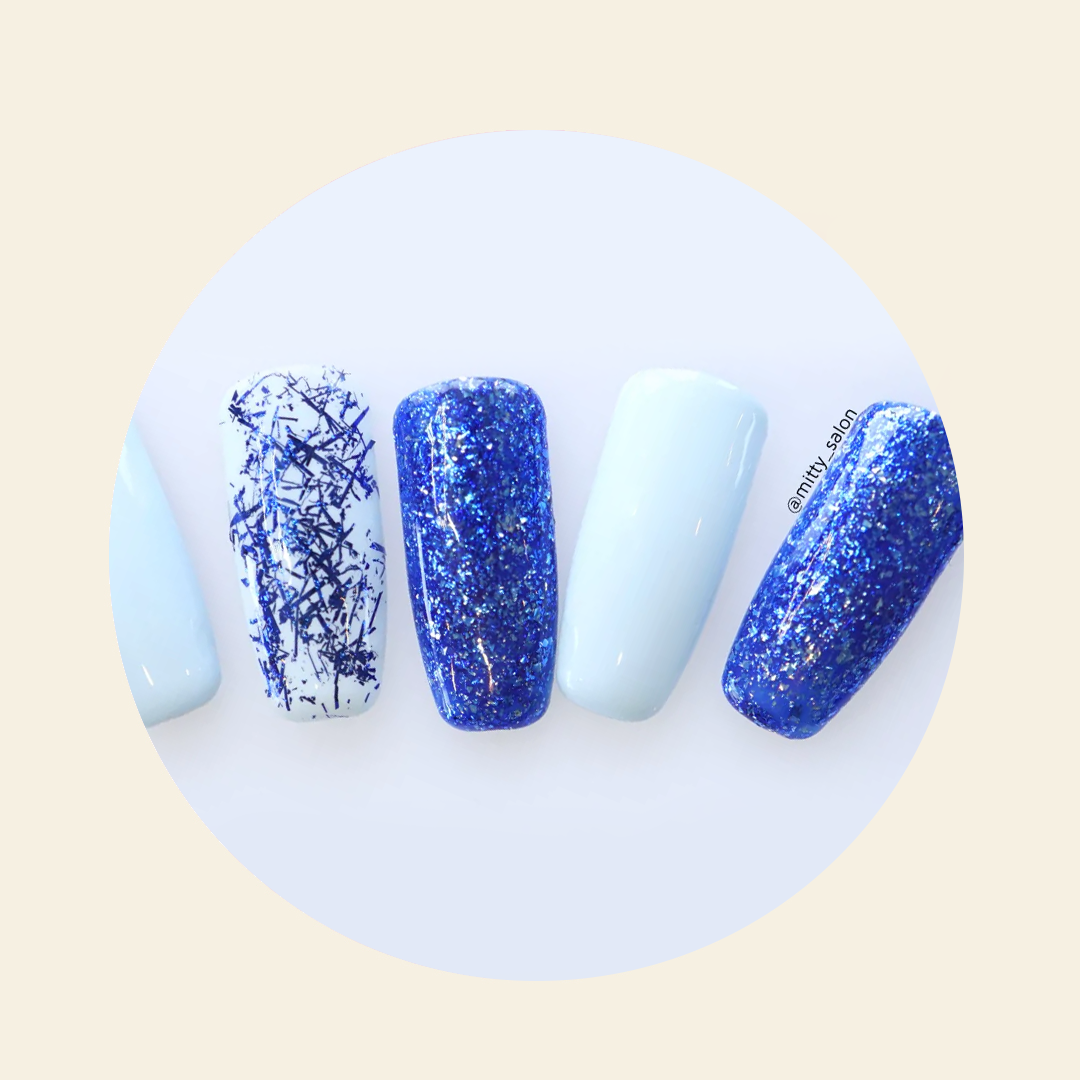 Mitty Platinum Glitter Ocean Magic Nail Polish - 15ml High Shine Glitter Polish for Manicures & Pedicures - Perfect for Parties, Weddings, and Special Occasions