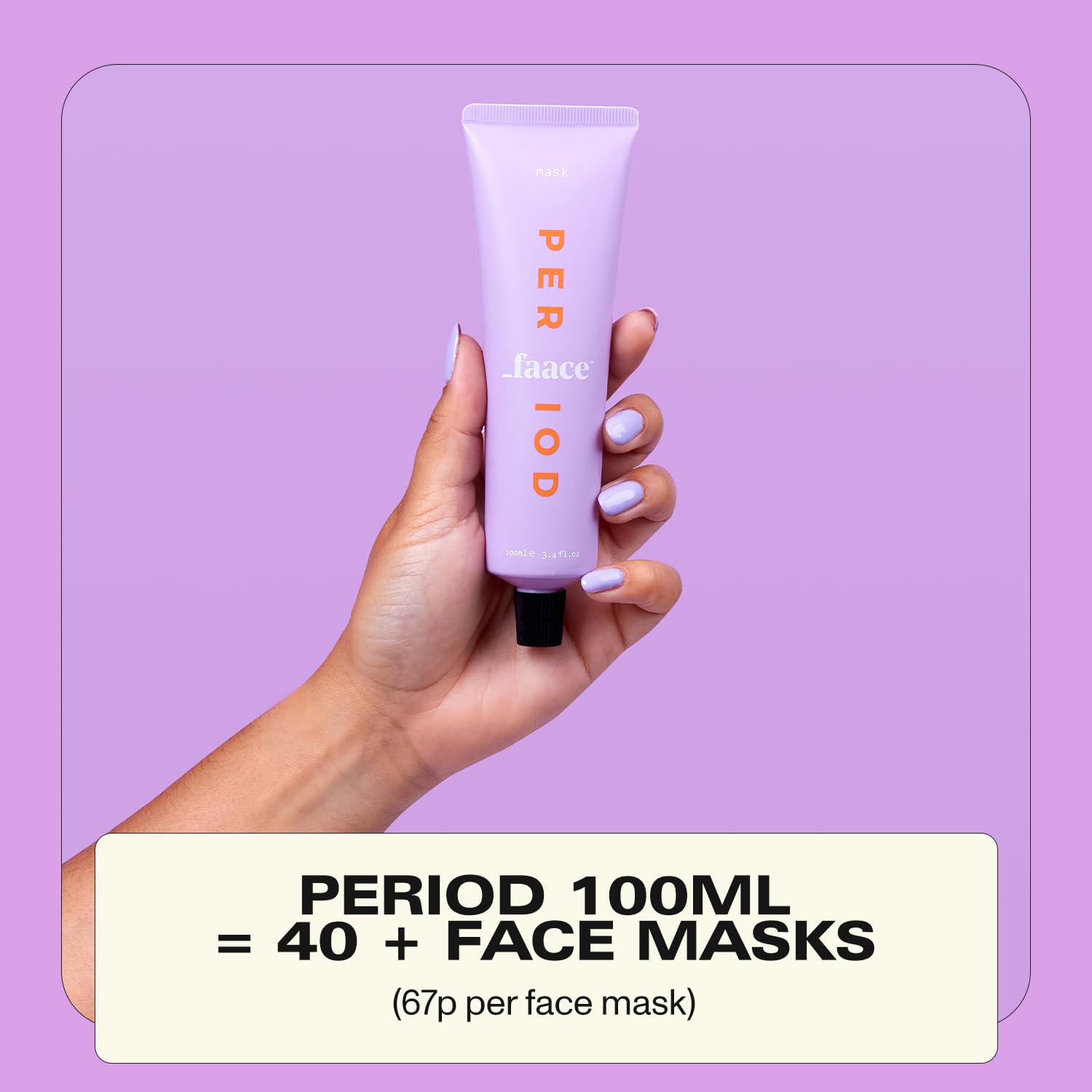 Faace New Period Face Mask - Vegan Daily Face Cream for Hormonal Skin with Hyaluronic Acid, Aloe Vera & Green Tea | Cruelty-Free Organic Skincare Made in UK (100ml, 40 Uses) | Perfect for PMS Relief & Sensitive Skin Care Routine