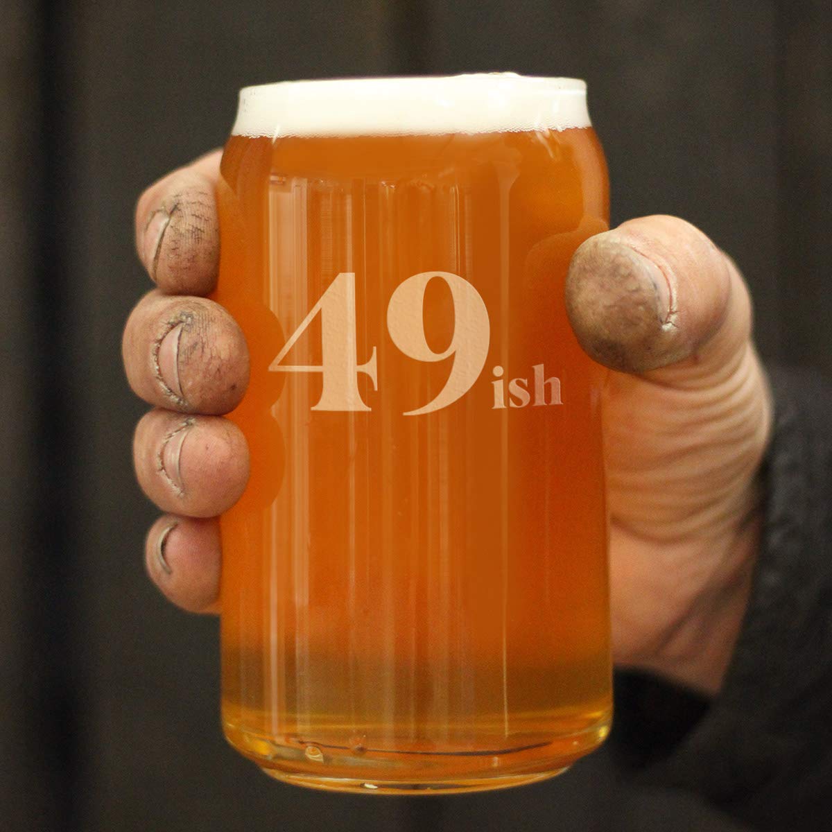 49ish - Funny 16 oz Beer Can Pint Glass - 50th Birthday Gifts for Men & Women - Novelty Drinking Cup for 50th Birthday Party Decorations & Celebrations - Perfect for Bars, Home Use & Gift Giving
