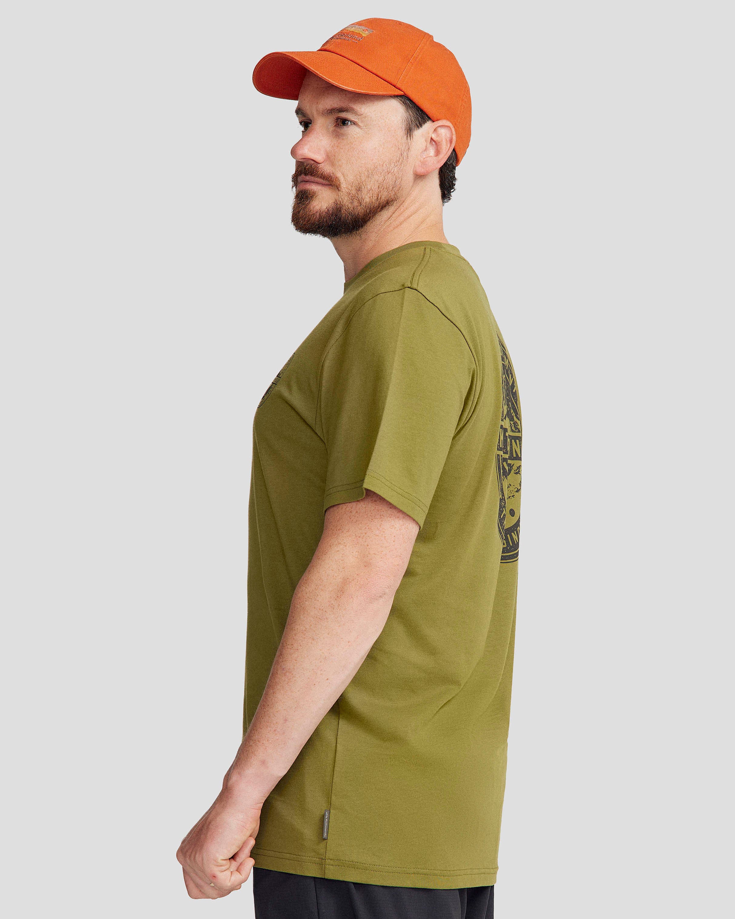 Organic Cotton Men's Outdoor T-Shirt - Dark Fern | Comfortable & Breathable for Hiking, Camping & Casual Wear