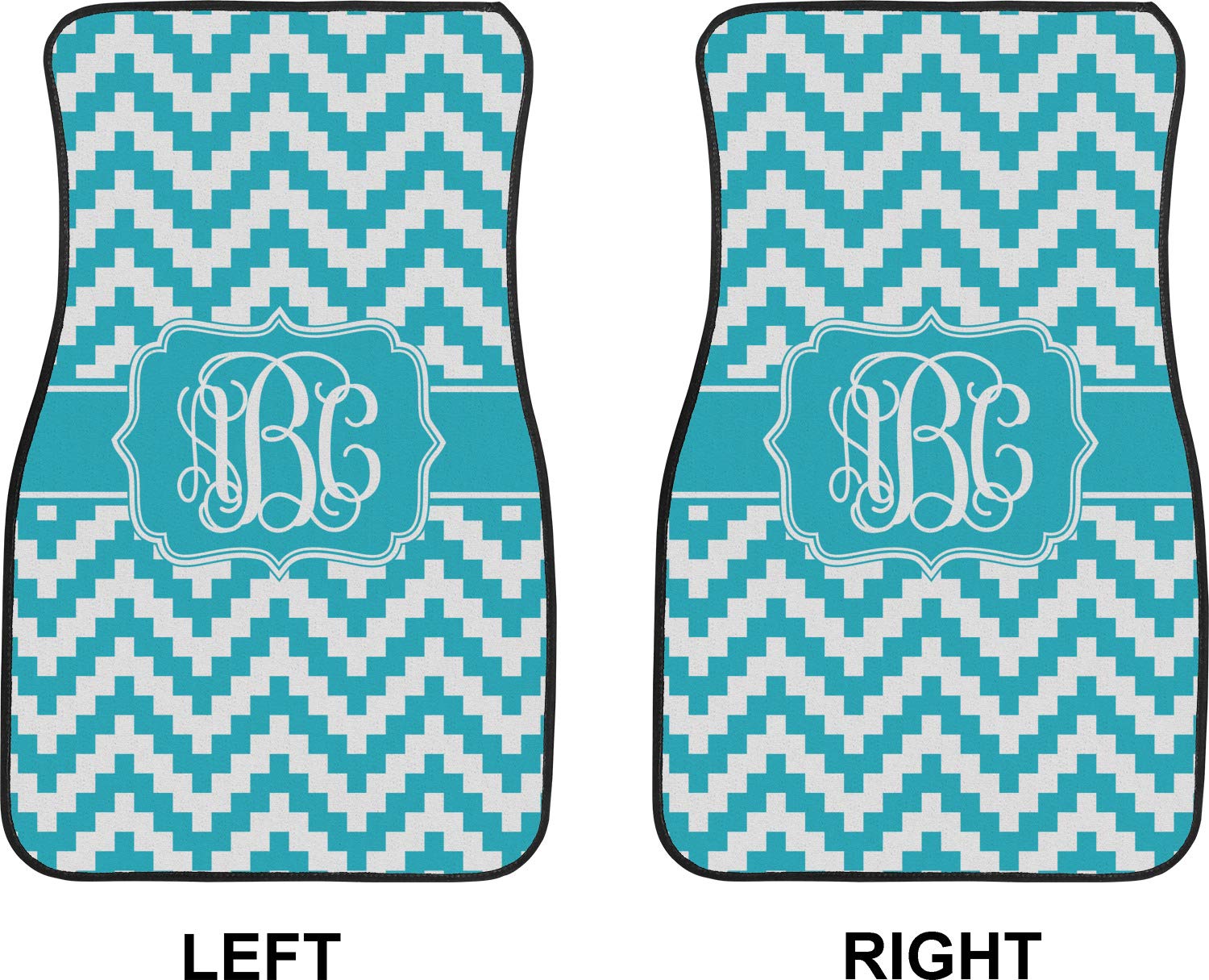 Custom Pixelated Chevron Car Floor Mats for Front Seat - Non-Slip, Waterproof & Durable - Perfect for SUVs, Sedans & Trucks (Set of 2)