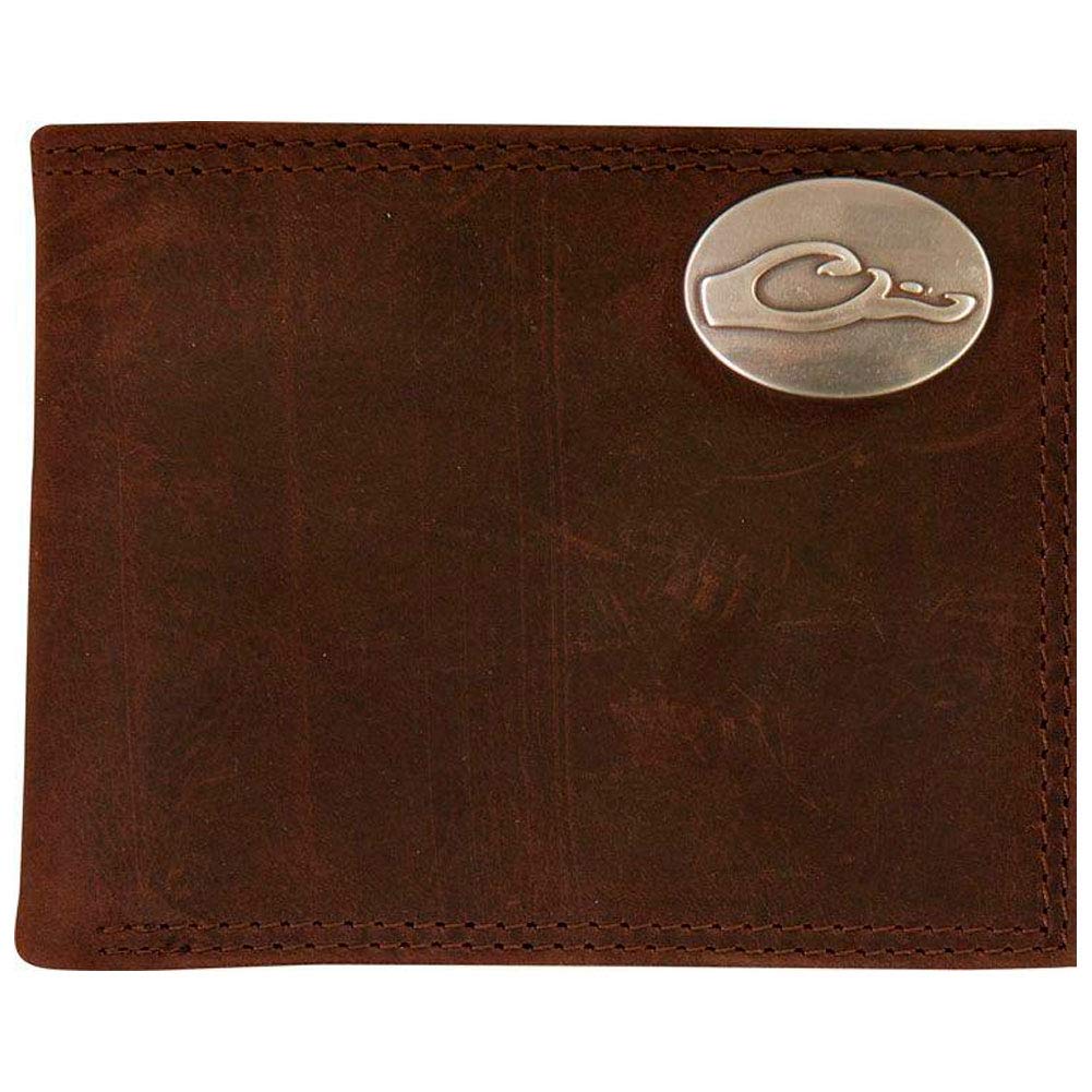 Drake Waterfowl Genuine Leather Wallet for Men with Metal Oval Logo - Stylish RFID Blocking Bifold Wallet for Everyday Carry & Outdoor Adventures