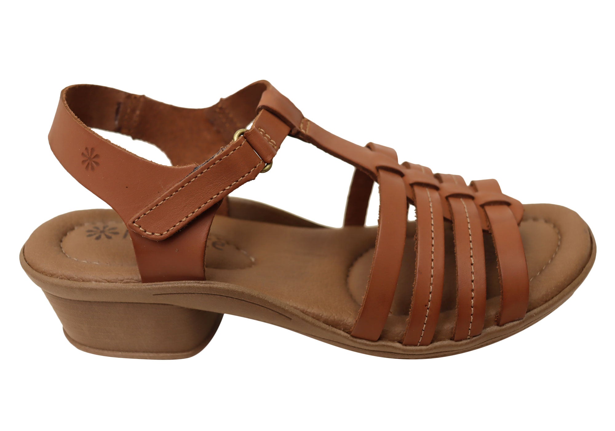 Jaslyn Women's Brazilian Comfortable Leather Low Heel Sandals - New Stylish Casual Summer Shoes for Beach, Vacation & Everyday Wear