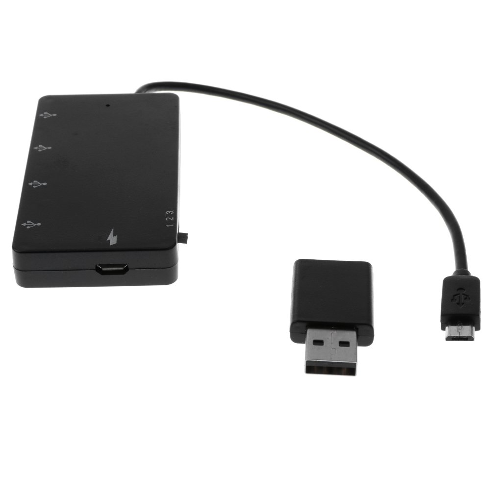 Micro USB OTG Hub with 4-Port USB Charger - Male to Female Adapter for Smartphones, Tablets & Gaming Devices | Perfect for Travel, Office & Multi-Device Charging