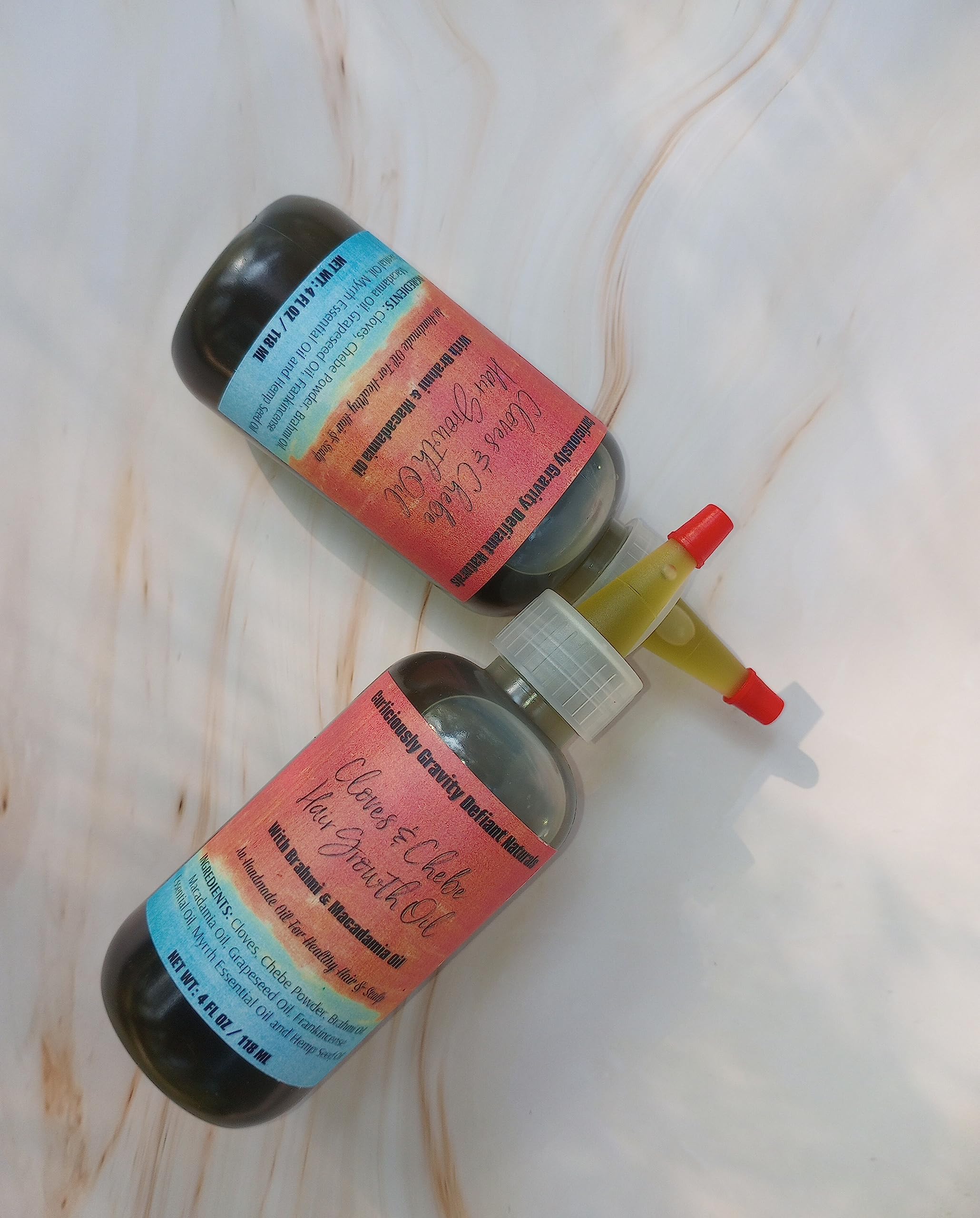 Organic Cloves & Chebe Fast Hair Growth Oil - 100% Pure Chebe Powder from Chad - African Chebe Hair Treatment for Dry, Damaged & Breakage Prone Hair - Safe for Men, Women & Kids - Promotes Healthy Hair Growth - Perfect for Daily Nourishment & Scalp Care