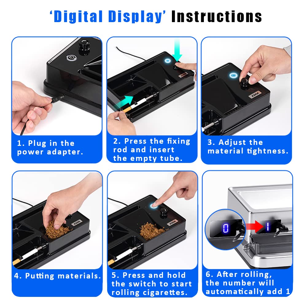 Automatic Electric Cigarette Rolling Machine with Infrared Sensor - Portable Tobacco Injector Roller for 8mm/0.31