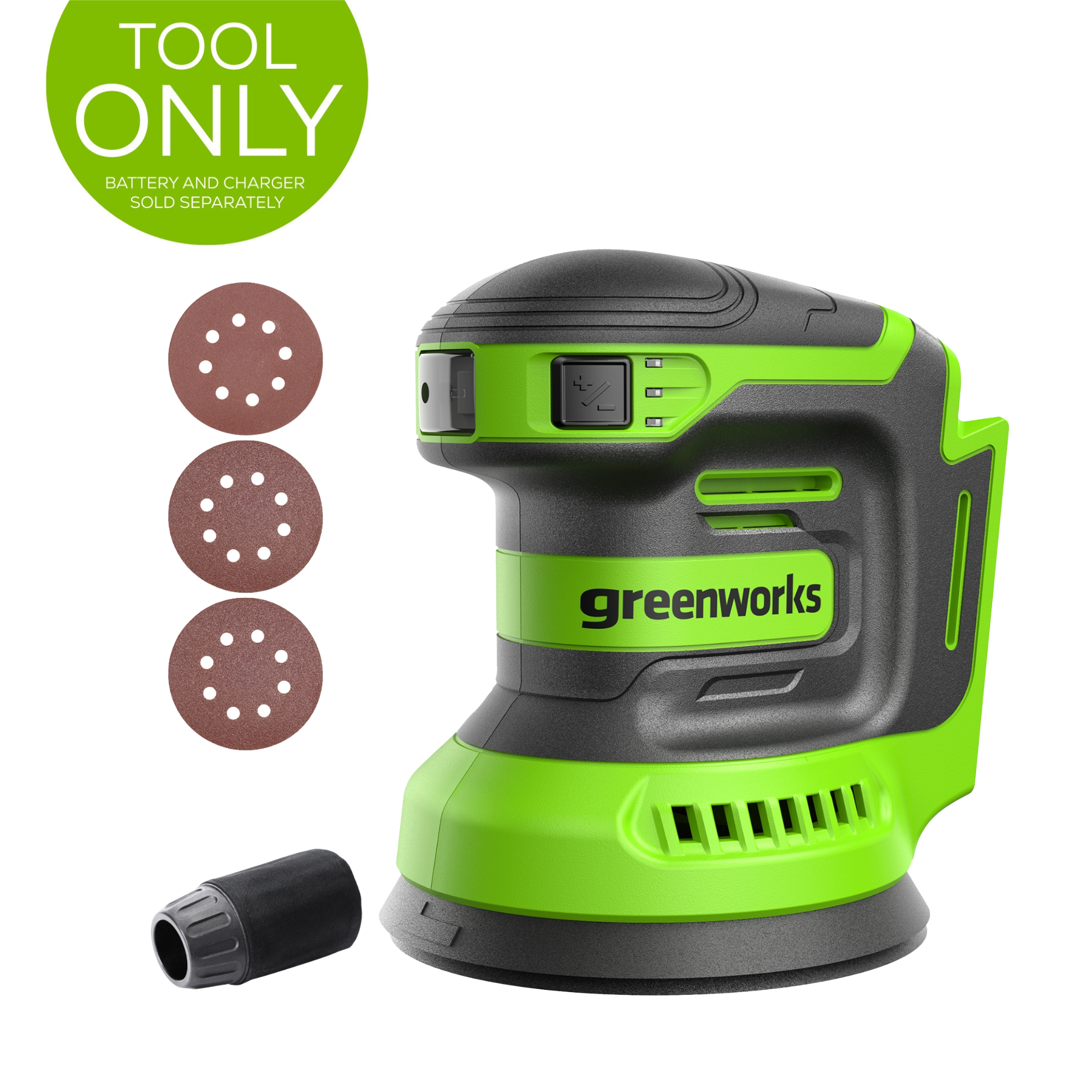 24V 5-Inch Cordless Battery Orbital Sander (Tool Only) - Perfect for Woodworking, Sanding Floors & DIY Home Projects