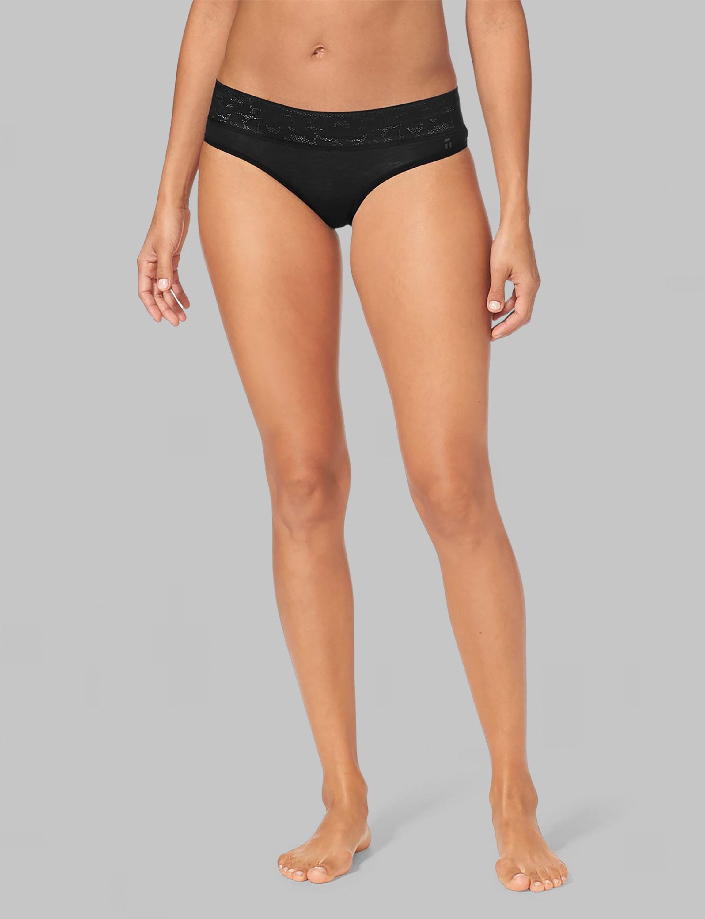 Women's Second Skin Cheeky Underwear - Lace Waist High Comfort Seamless Panties for Everyday Wear & Special Occasions
