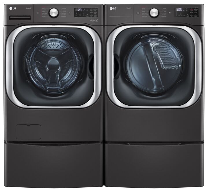 LG WM8900HBA 6.0 cu.ft. Smart Wi-Fi Enabled Front Load Washer & DLEX8900B 9.0 cu.ft. Electric Dryer Set - Large Capacity Laundry Pair for Home & Apartment Use
