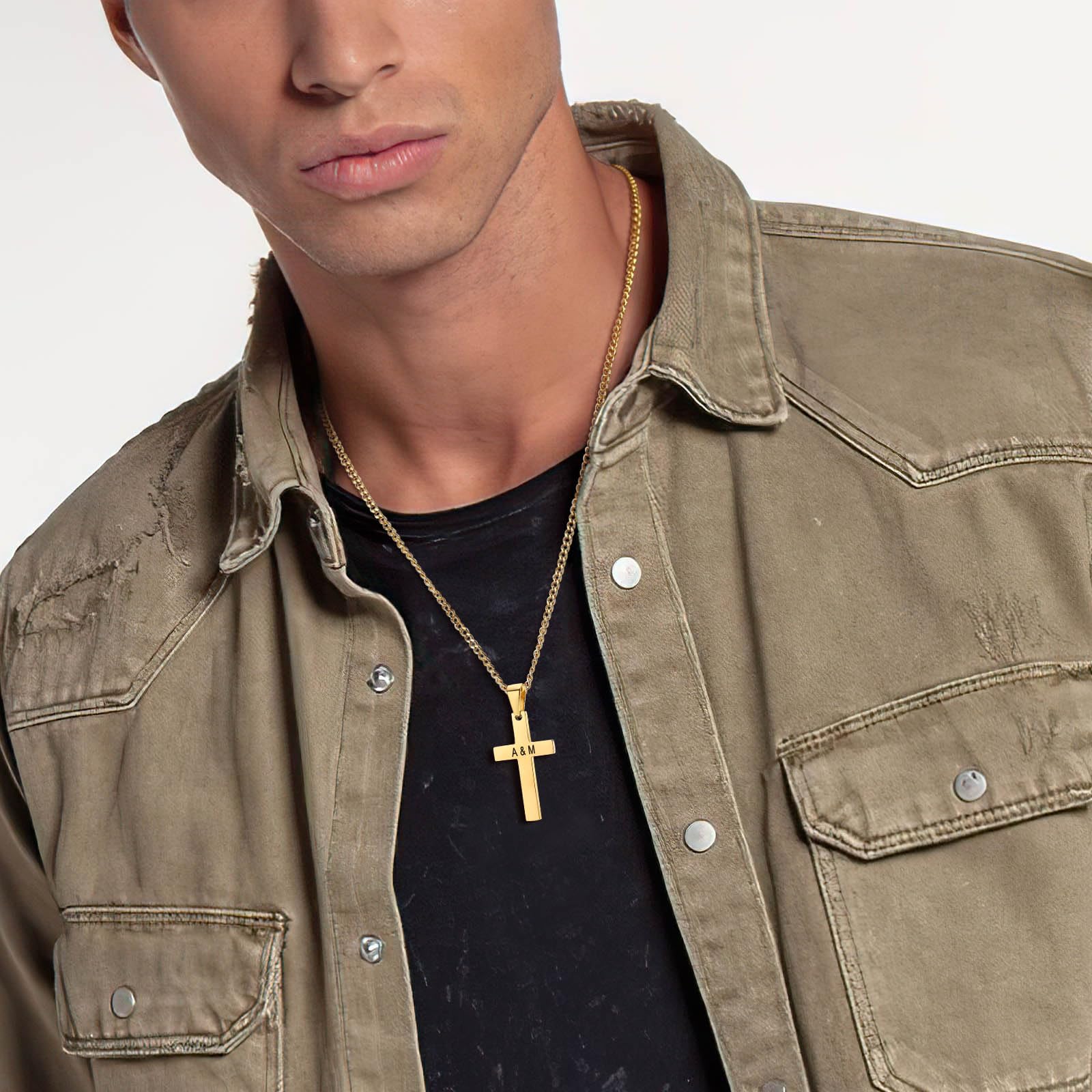 Custom Engravable Cross Pendant Necklace for Men & Women - Religious Easter Jewelry, Christian Birthday Gifts - Perfect for Church, Weddings & Special Occasions