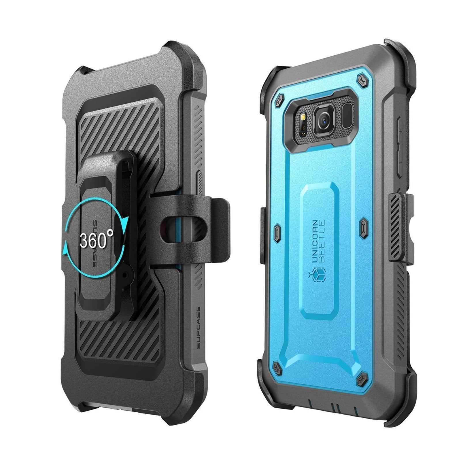Samsung Galaxy S8 Active Unicorn Beetle Pro Rugged Case with Built-in Screen Protector - Heavy Duty Protection for Drops & Scratches - Perfect for Outdoor, Work & Adventure (Blue)
