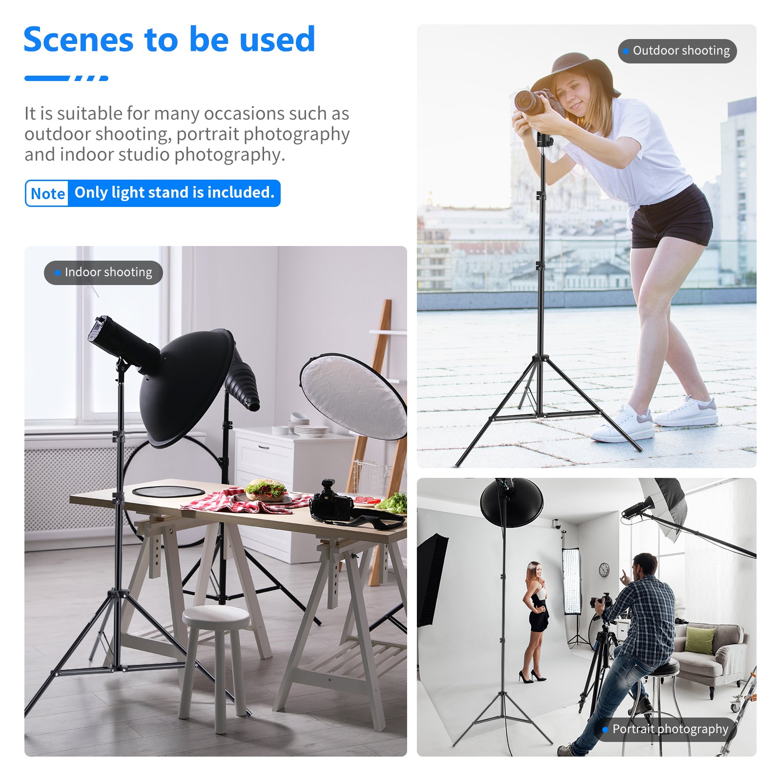 NEEWER ST 190 2-Pack 190cm Professional Photography Light Stand - Heavy Duty Aluminum Tripod for Studio, Video Shooting & YouTube Content Creation