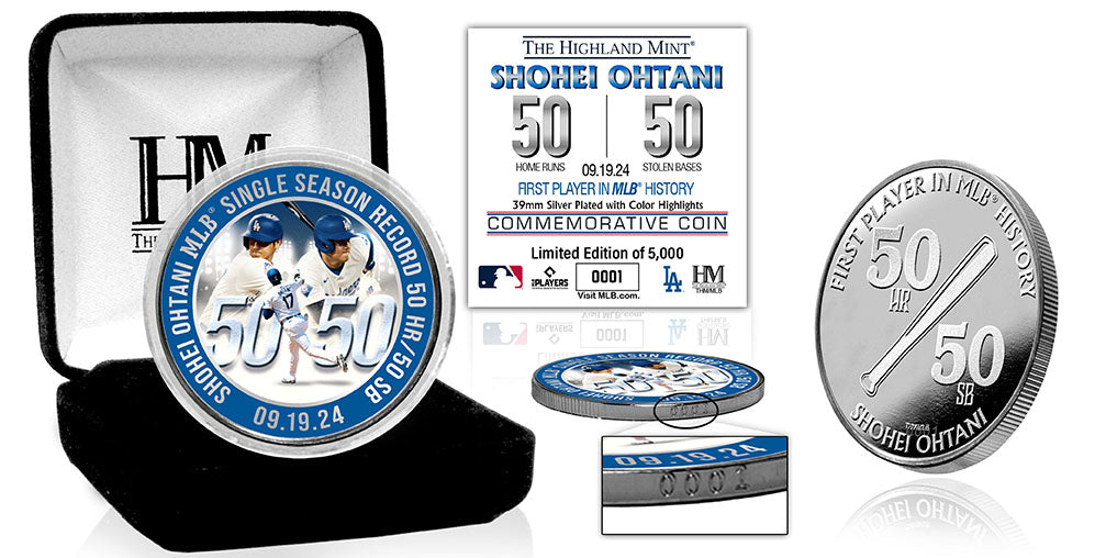 Shohei Ohtani MLB 50/50 Record Commemorative Silver Coin - Limited Edition Collectible for Baseball Fans & Sports Memorabilia Enthusiasts (Perfect for Display, Gifts, and Sports Collections)
