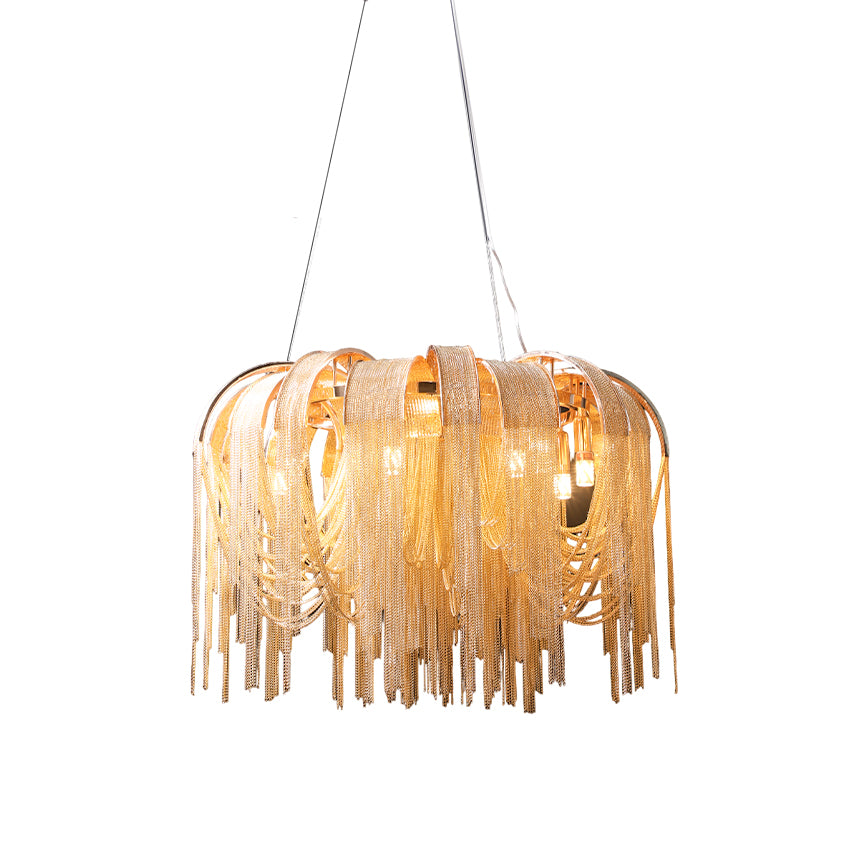 Elegant Length Chains Chandelier - Modern Crystal Pendant Lighting for Dining Room, Bedroom & Living Room - Perfect for Home Decor and Wedding Events