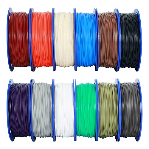 MIKA3D 1.75mm ABS 3D Printer Filament 12 Spool Bundle - 6kg (0.5kg Each) with 12 Popular Colors & Free 3D Printer Glue Stick - Perfect for 3D Printing, Prototyping, DIY Projects and Maker Creations