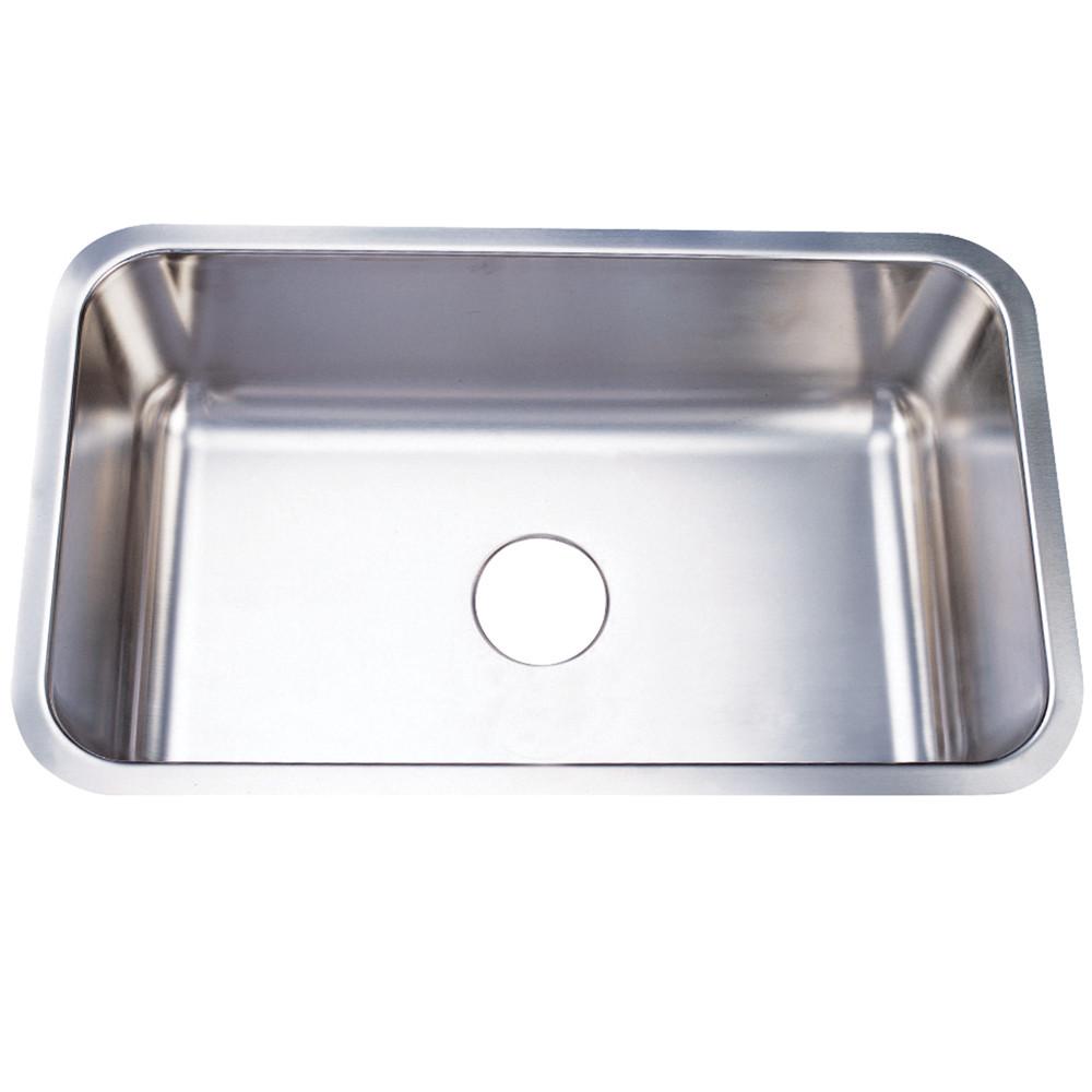 Brushed Nickel Single Bowl Undermount Kitchen Sink - 16 Gauge Stainless Steel, KU311810BN for Modern Farmhouse & Contemporary Kitchens