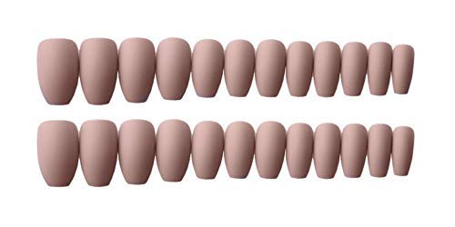 24pcs/set Medium Long Coffin Press On Nails - French False Nails with Full Cover Acrylic Tips in Pink & Grey | Easy Glue On Fake Nails for Women | Perfect for Parties, Weddings & Everyday Wear