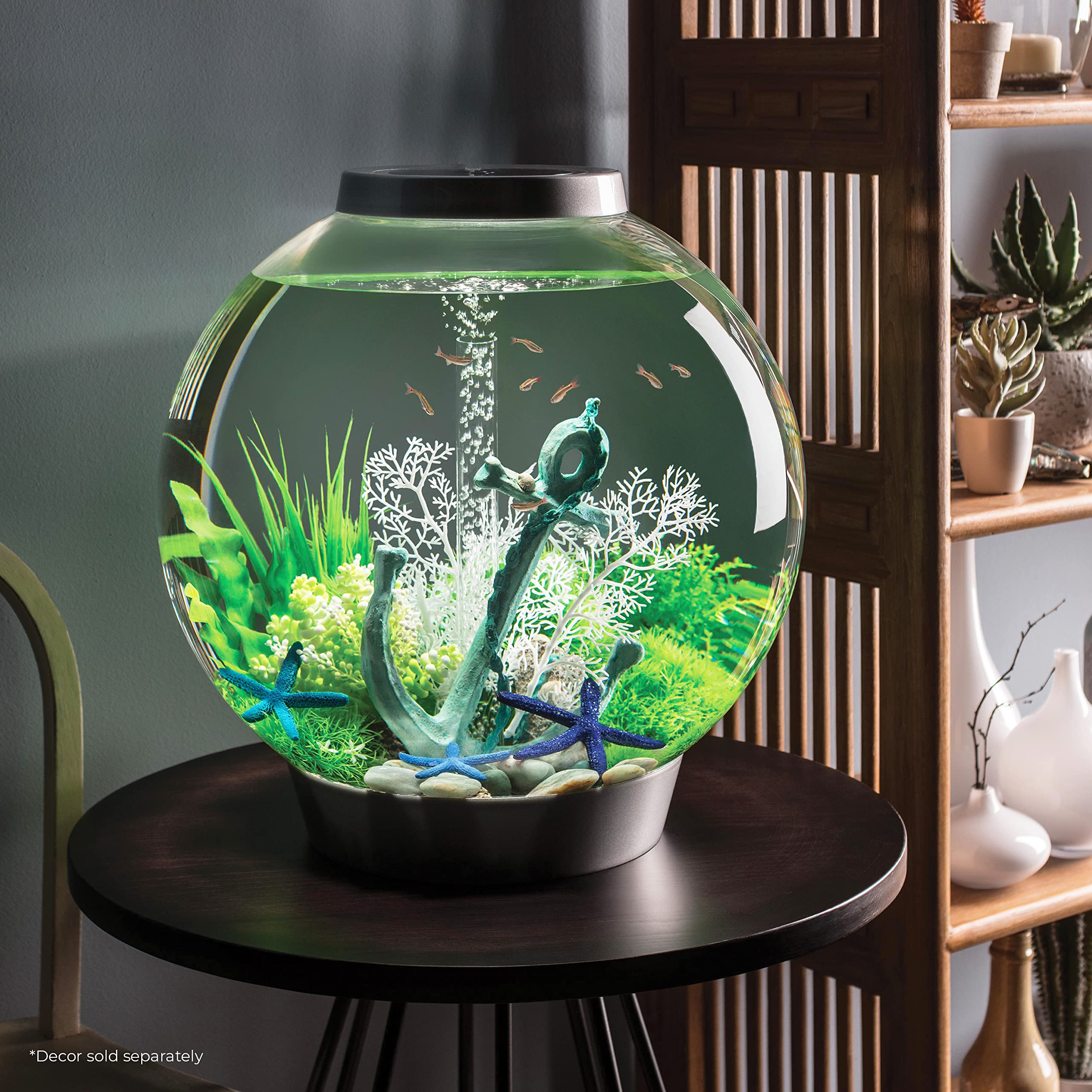 biOrb Classic 60 - 16 Gallon Acrylic Aquarium with White LED Lights | Modern Tabletop Fish Tank for Home & Office Decor | Perfect for Betta Fish, Goldfish & Small Aquatic Pets