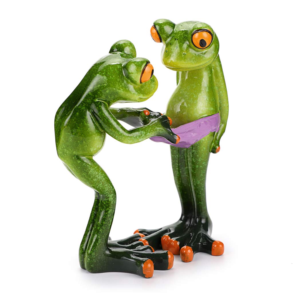 Creative Resin Frog Figurine Decor - Handmade Funny Frog Sculpture Collectible, Unique Animal Mascot for Home & Office - Perfect for Shelves, Table, Desk Decor & Gift Giving