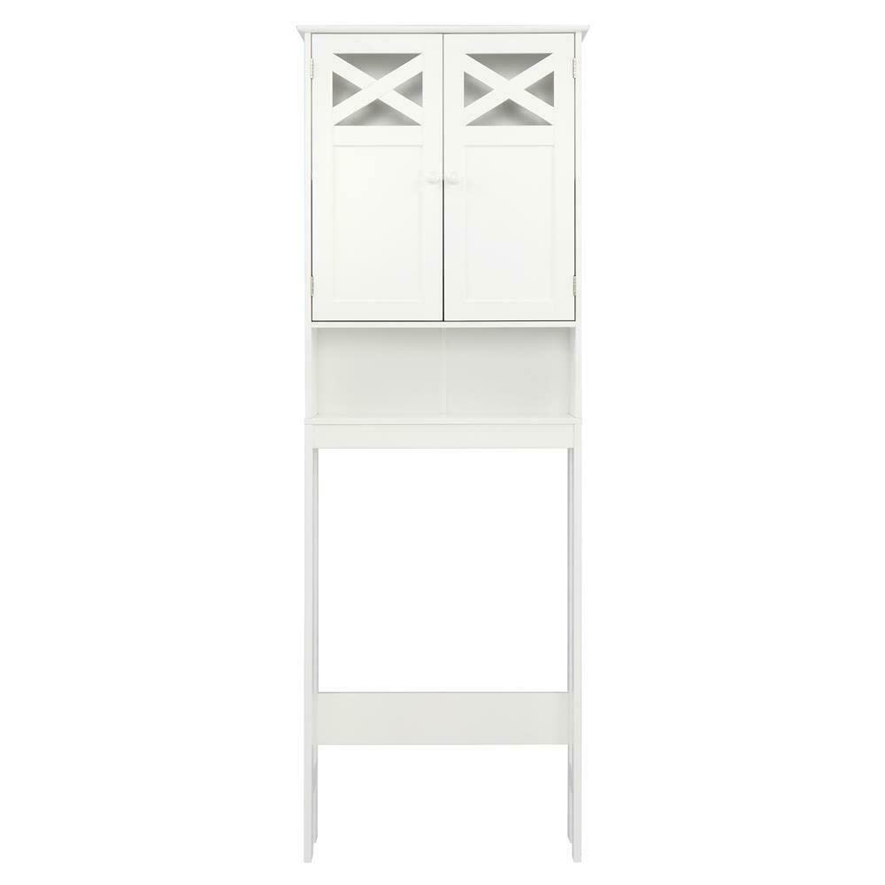 Over The Toilet Storage Cabinet - Bathroom Organizer with Shelf, Toilet Rack & Blown Bathroom Shelves - Space Saving Bathroom Decor & Home Decor Accessories for Small Bathrooms, Apartments & Dorm Rooms