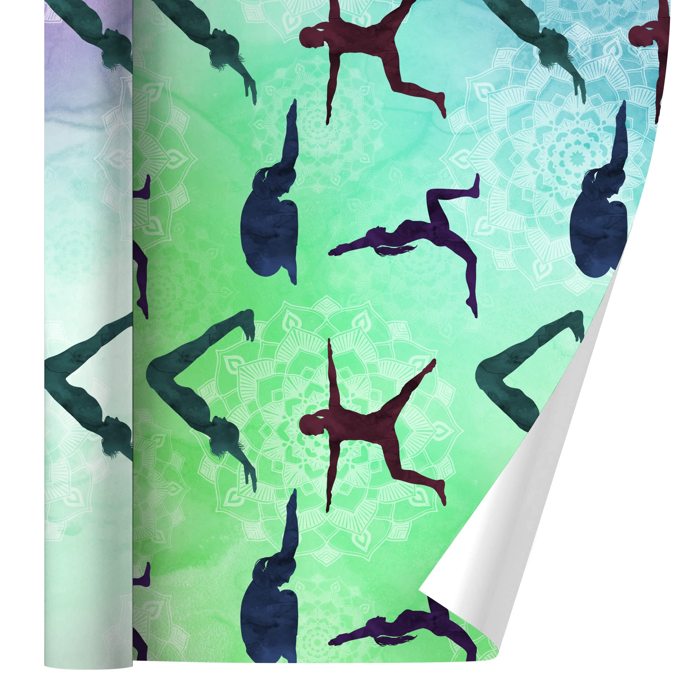 GRAPHICS & MORE Yoga Poses Gift Wrap Paper Rolls - Premium Wrapping Paper for Yoga Lovers, Birthday Gifts, Party Favors & Special Occasions