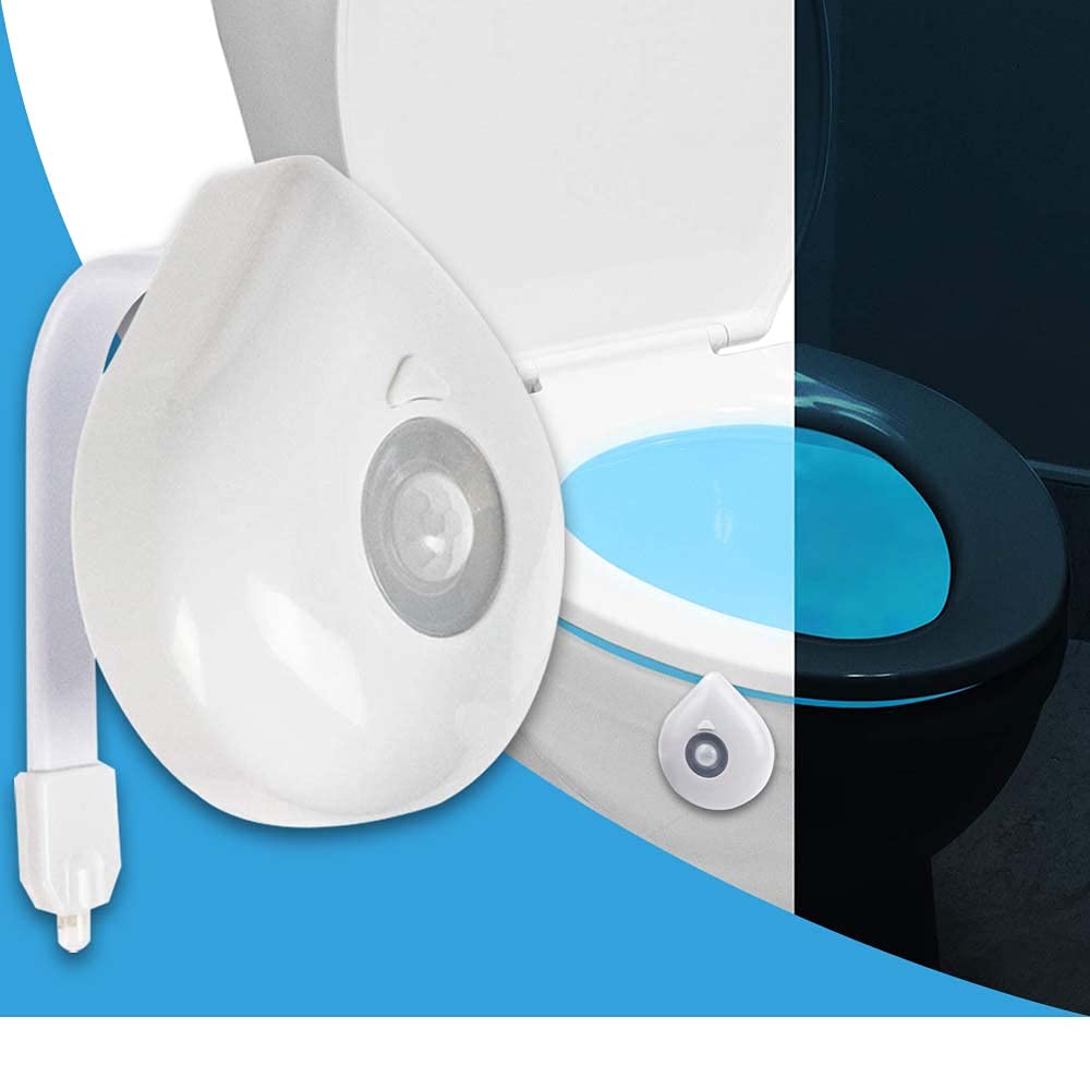 Motion Sensor Toilet Night Light with UV Sterilizer - Universal Fit Bathroom LED Illuminator for Safe Nighttime Use | Perfect for Kids, Elderly & Home Sanitation
