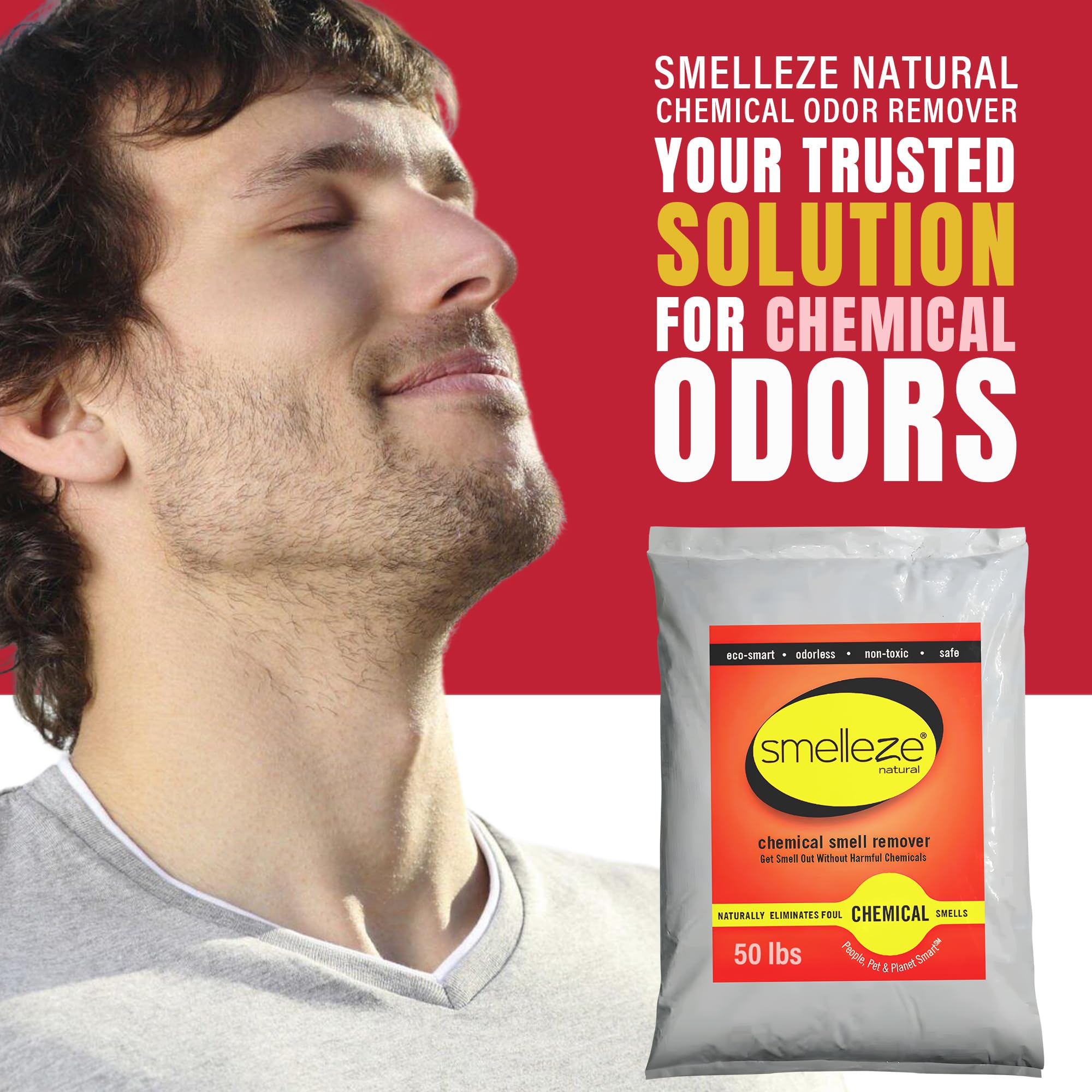 Natural Chemical Odor Eliminator Powder - Smell Remover for Home, Furniture, Car & Office | 50 lb Bag | Eliminates Harsh Odors in Homes, Businesses & Workspaces