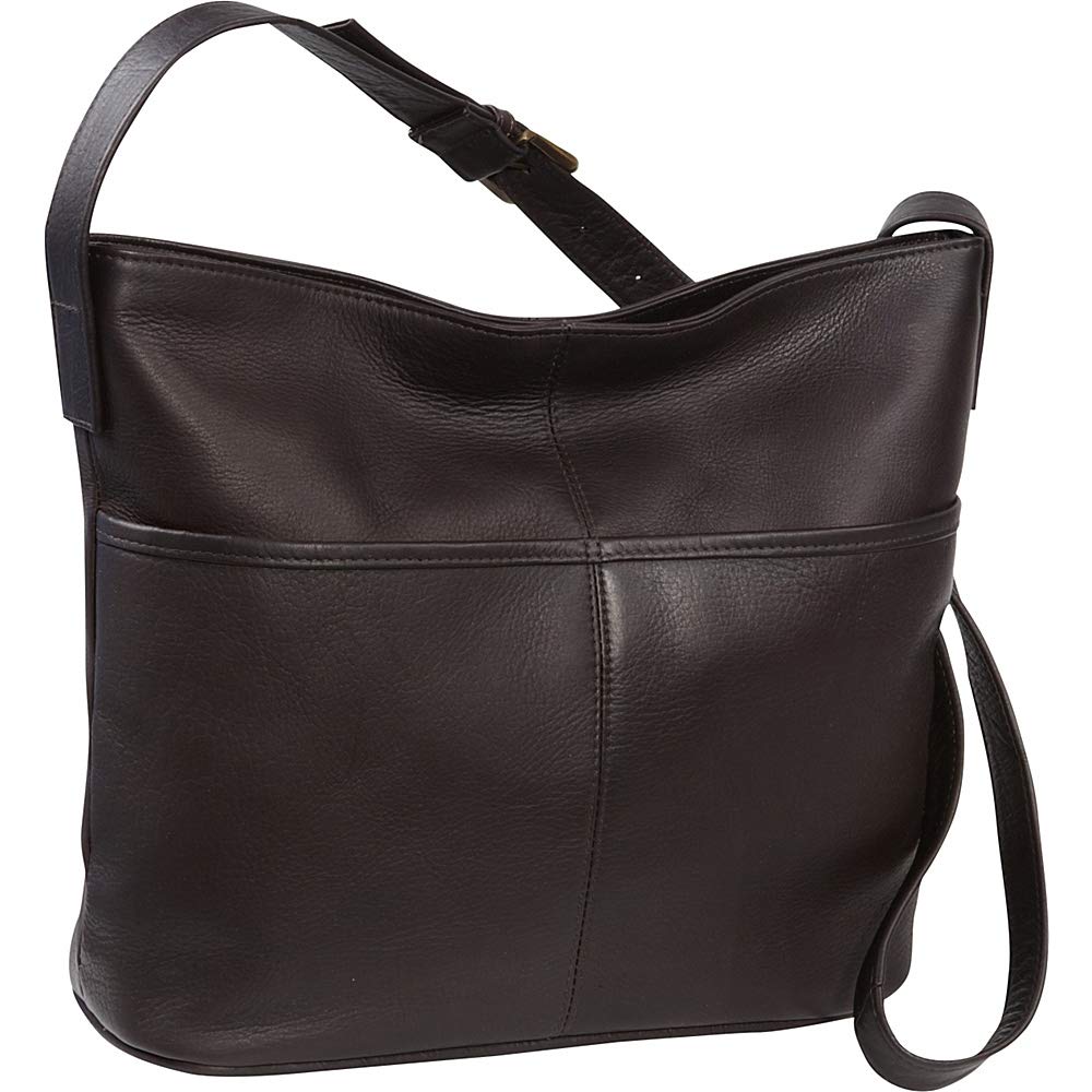 Le Donne Genuine Leather Shoulder Bag with Two Slip Pockets - Perfect for Work, Travel & Everyday Use