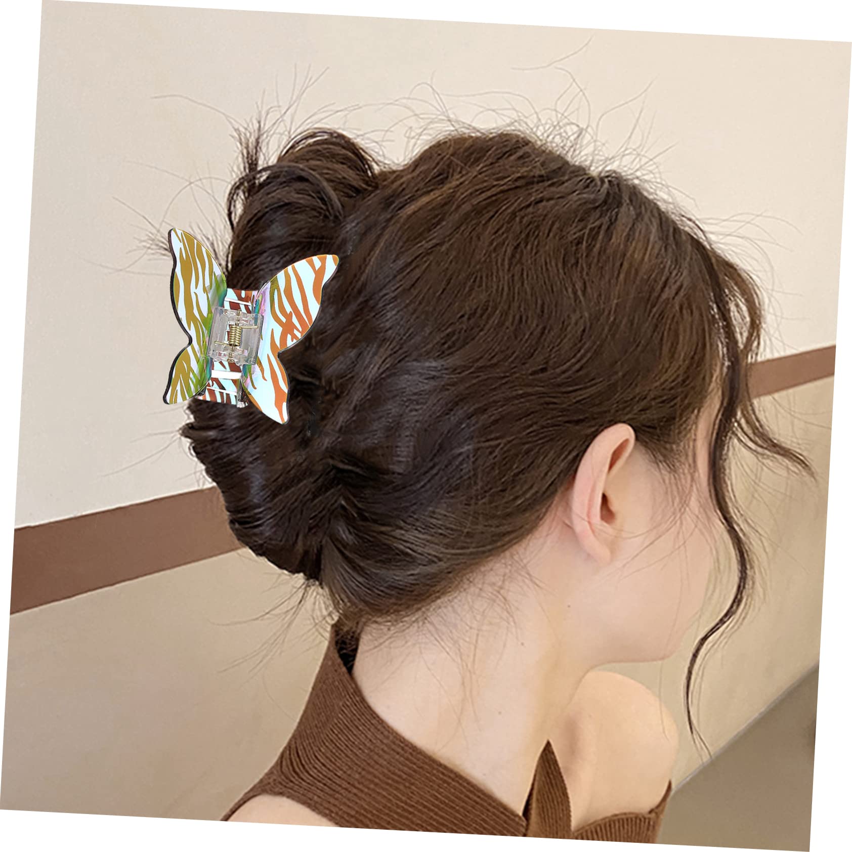 FOMIYES 3-Pack Acrylic Zebra Striped Hair Claw Clips for Women - Non-Slip Jaw Clips with Teeth, Fashion Hair Accessories for Daily Use, Parties, Weddings & Special Events