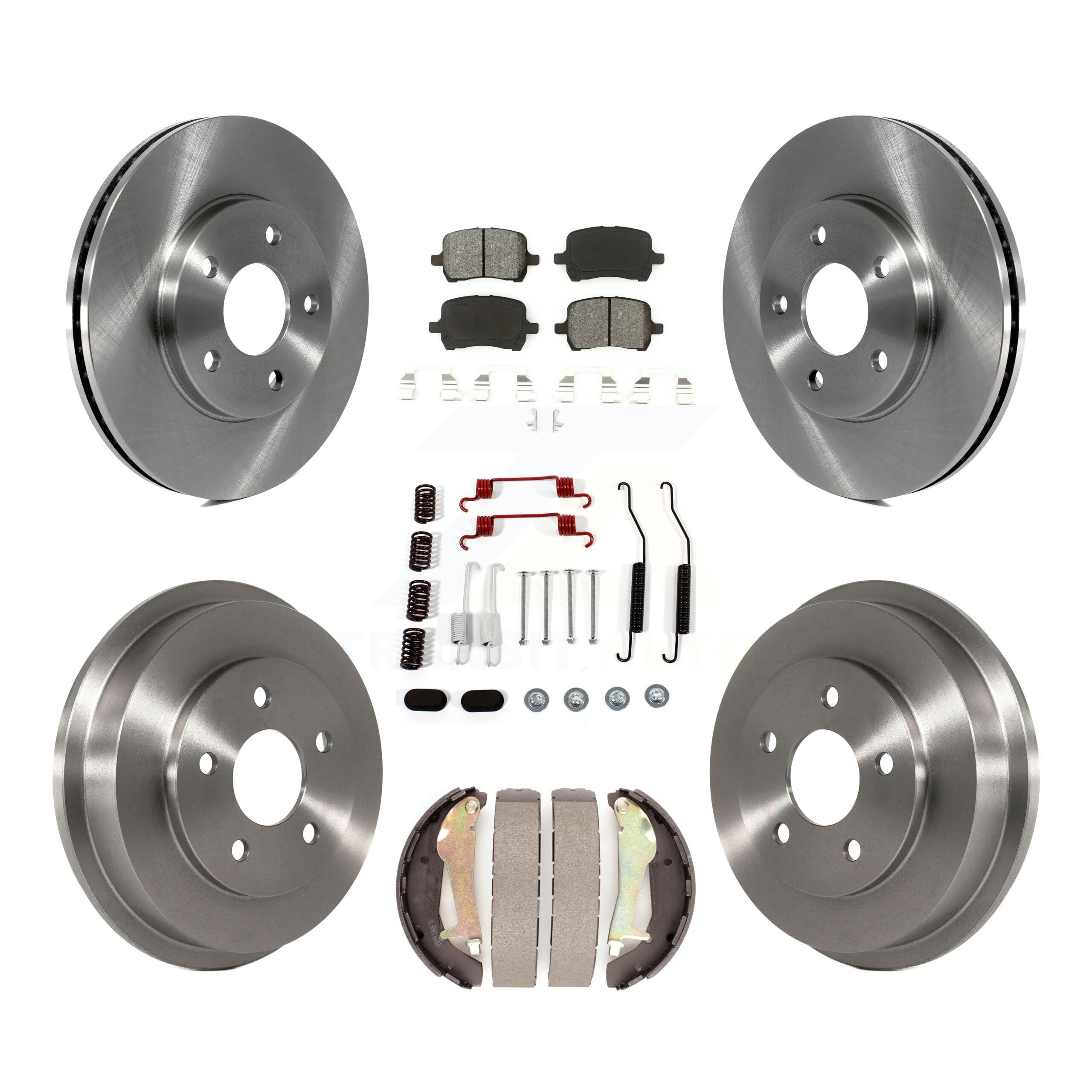 High-Performance Front & Rear Disc Brake Rotors with Semi-Metallic Pads & Drum Kit (7-Piece Set) - Compatible with Chevrolet HHR K8S-102019 - Perfect for Smooth Braking & Vehicle Safety Upgrades