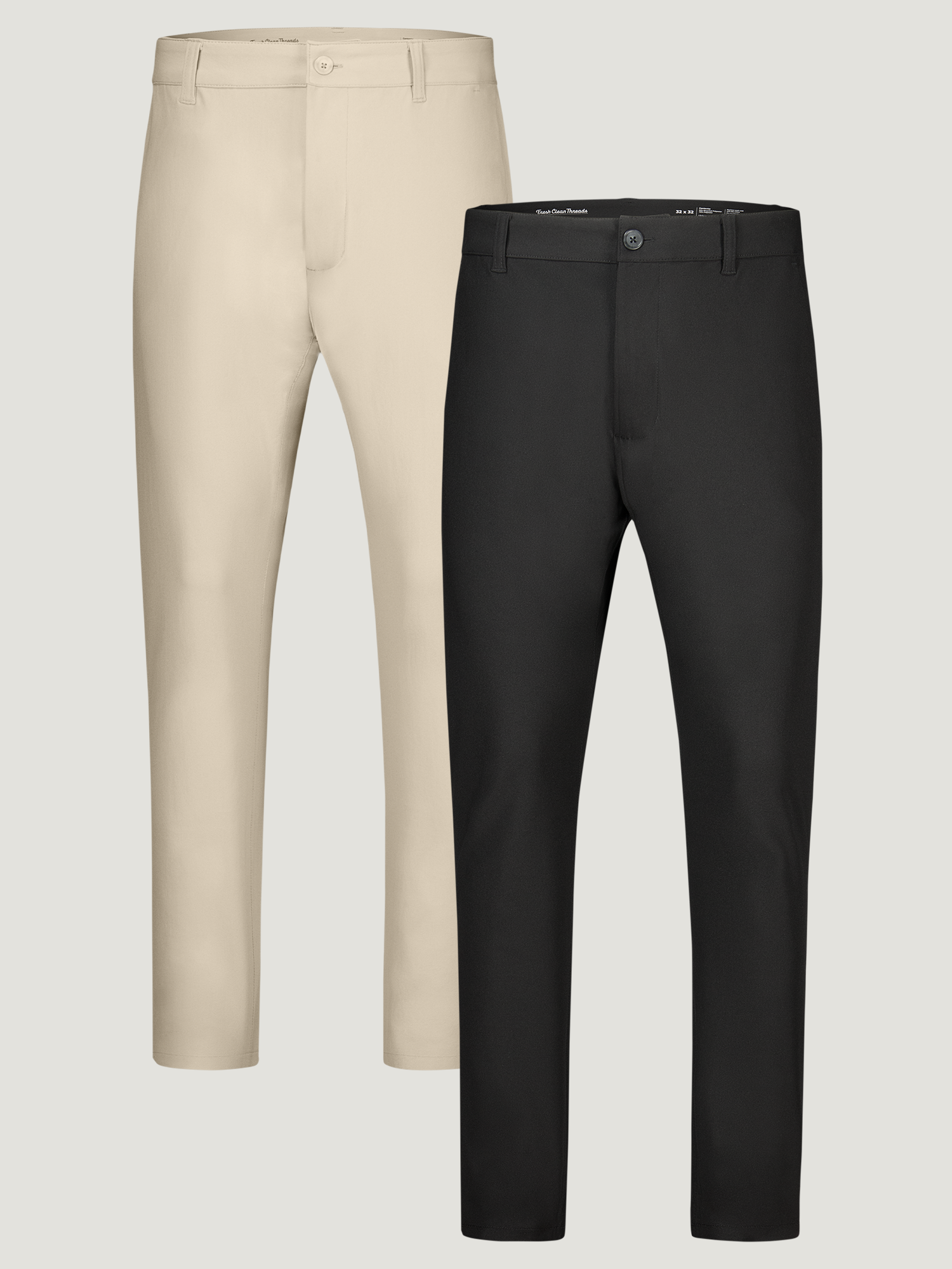 Stretch Tech Pant Staples 2 Pack - Comfortable Work Pants for Men & Women - Office, Travel & Casual Wear
