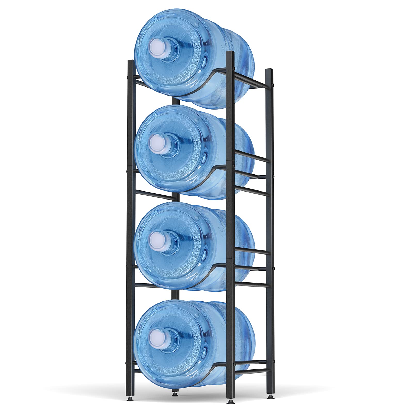 5 Gallon Water Jug Holder - Heavy Duty Steel 4-Tier Storage Rack for Kitchen, Home, Office & Pantry Organization - Space Saving Solution for Water Bottles, Groceries and Bulk Items Storage