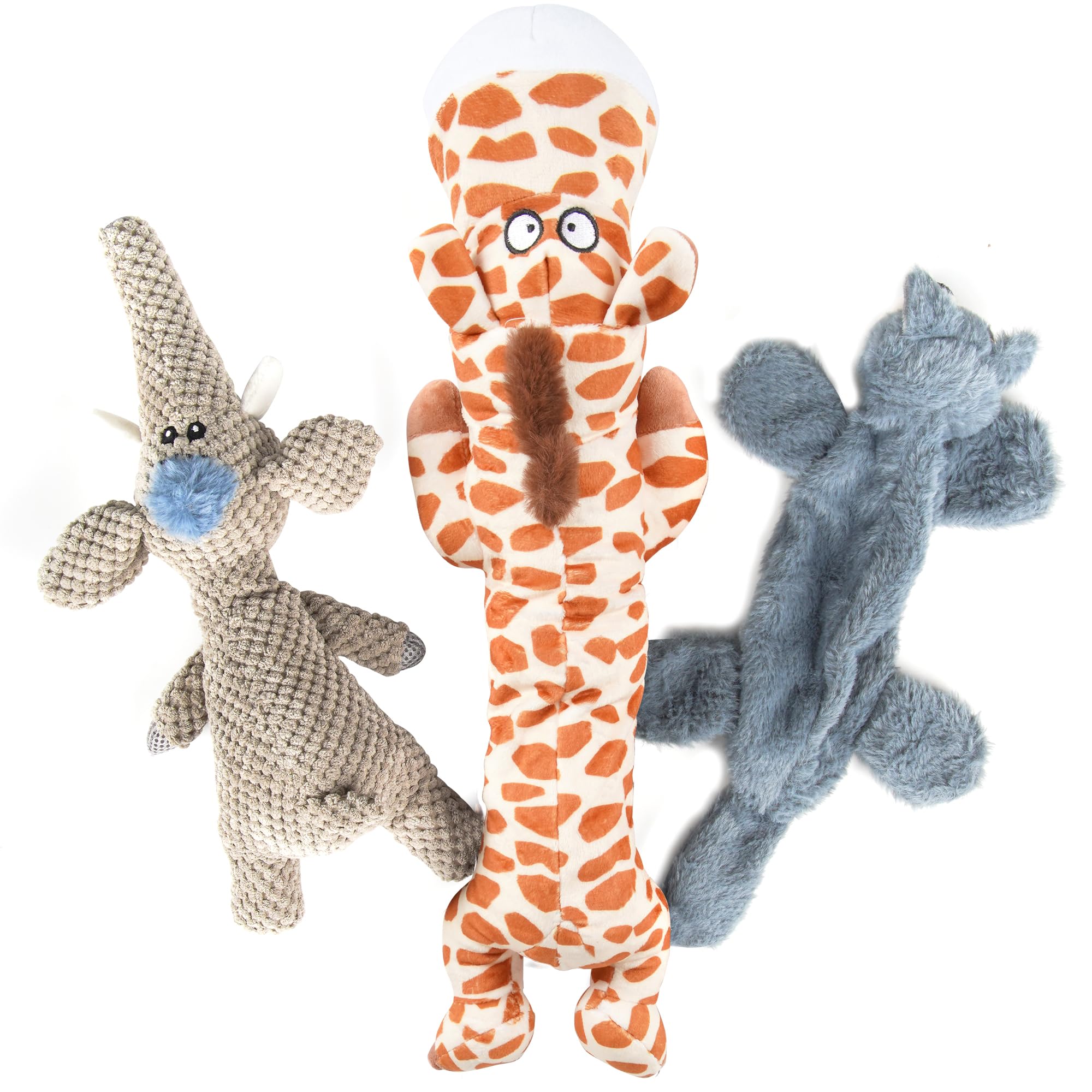 3 Pack Squeaky Dog Toys - Interactive Chew Toys for Small, Medium & Large Dogs - Cute Animal Designs with Fun Squeaker Sounds - Relieves Boredom & Keeps Pets Busy - Perfect for Indoor Play, Training Rewards & Outdoor Fetch Games