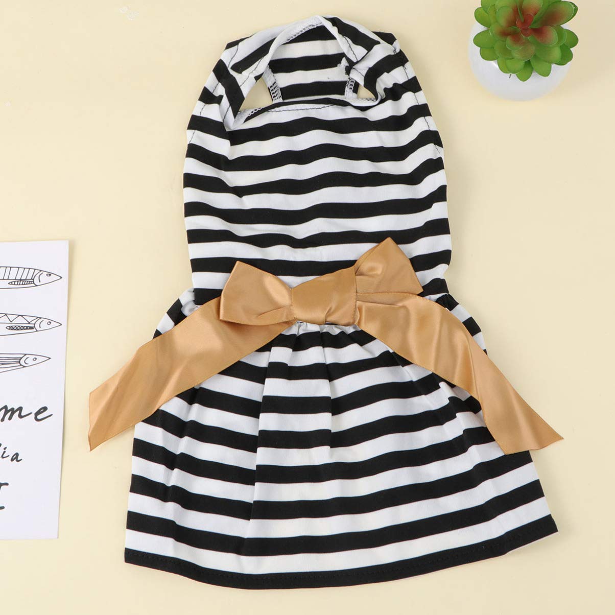 Balacoo Striped Dog Pajamas & Tutu Skirt Set - Christmas & Summer Pet Outfits with Bow Tie for Puppies | Perfect for Holidays, Parties & Photo Shoots