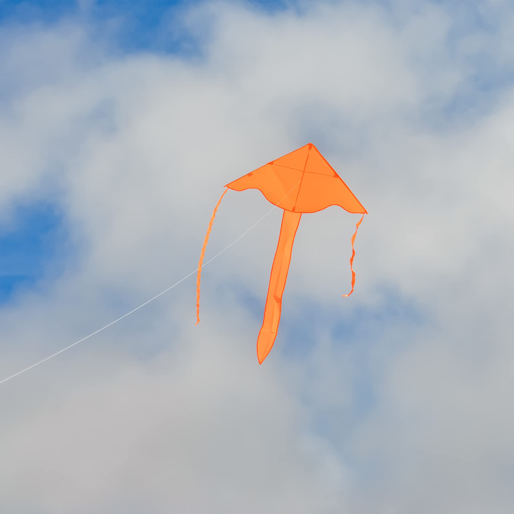 Solid Color Fly Hi Kites - Orange | High Quality Outdoor Kite for Kids & Adults | Perfect for Beach, Park & Family Picnics