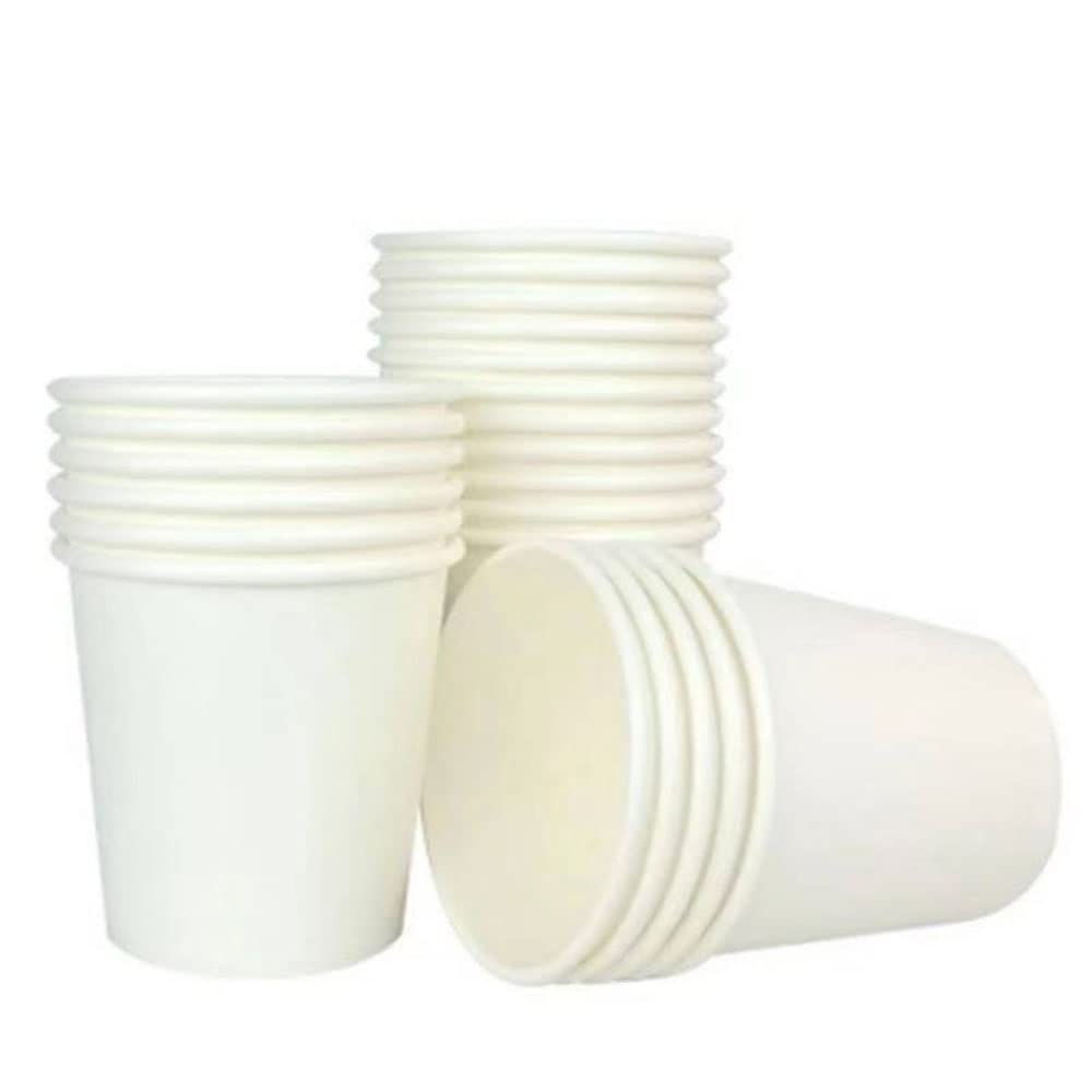 Biodegradable 4/7/8 Oz Disposable Paper Cups - Eco-Friendly Brown & White Coffee Cups for Hot Drinks | Perfect for Parties, Events, Camping & Outdoor Gatherings