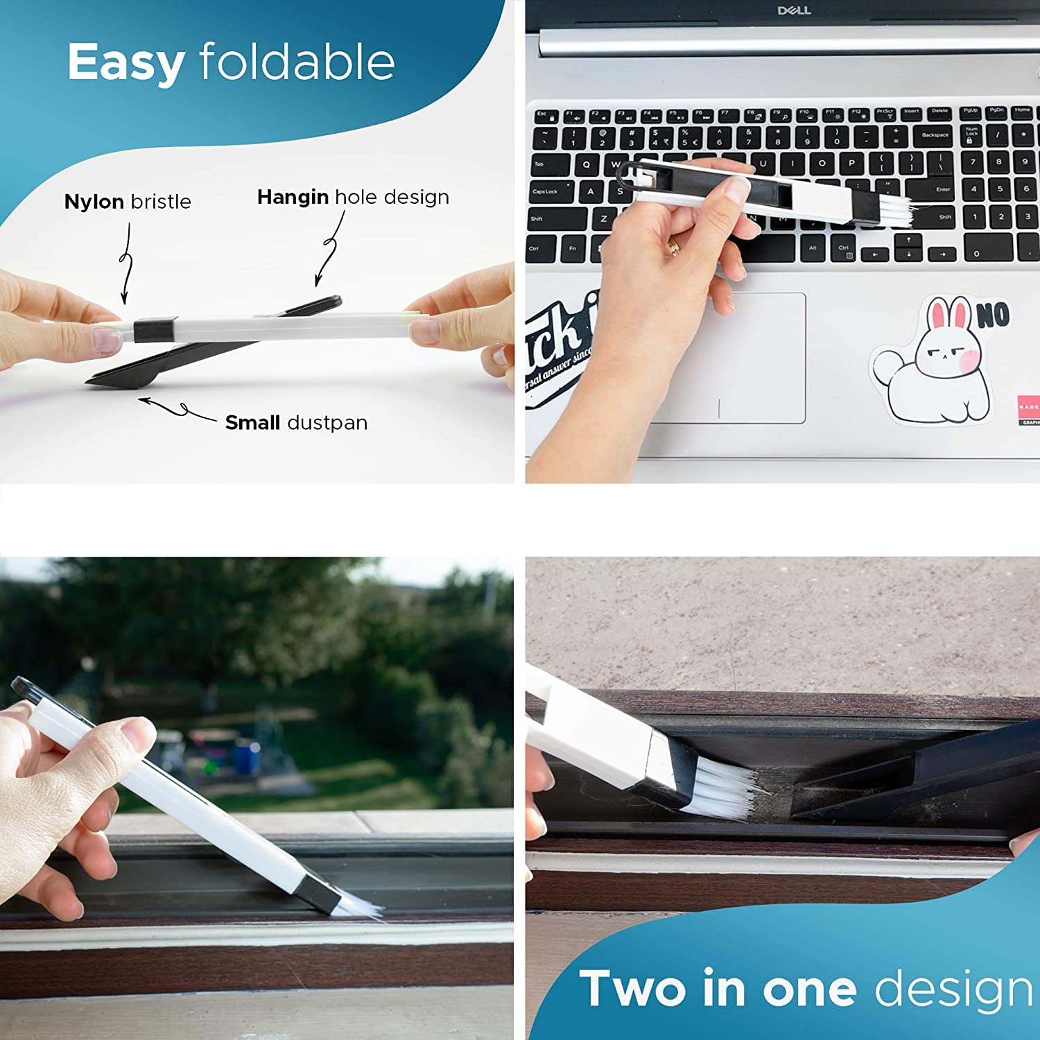 5-Pack Window Venetian Blind Cleaner Duster Tool - Handheld Window & Door Track Cleaning Brush with Long Handle - Perfect for Shutters, Air Conditioners, Car Vents, Keyboards & Hard-to-Reach Areas - Ideal for Home, Office & Car Cleaning