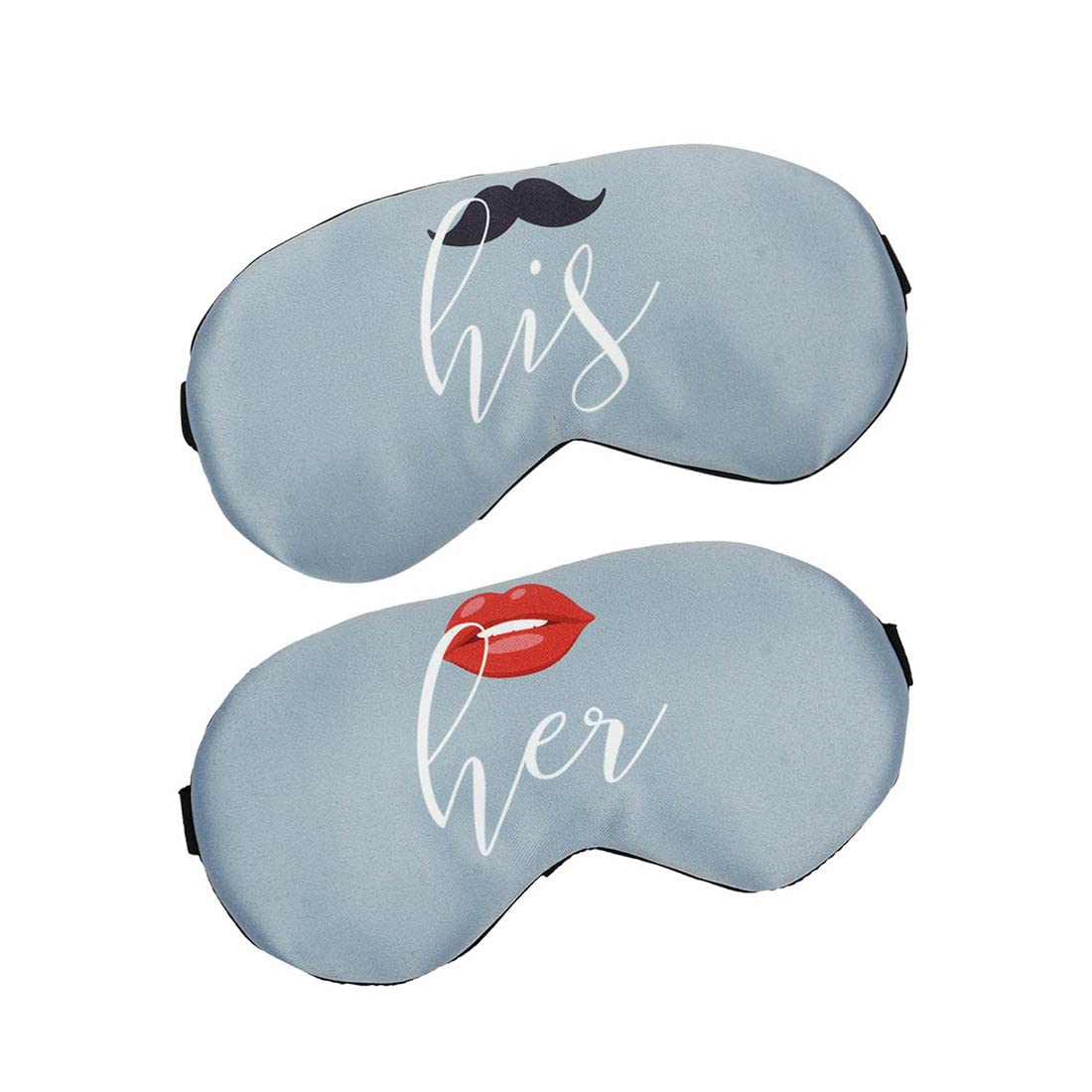 His & Her Printed Couple Eye Mask for Sleeping, Travel - Soft Comfortable Sleep Mask for Men & Women (7.5 x 4 Inches) - Perfect for Couples, Travelers & Light Sleepers