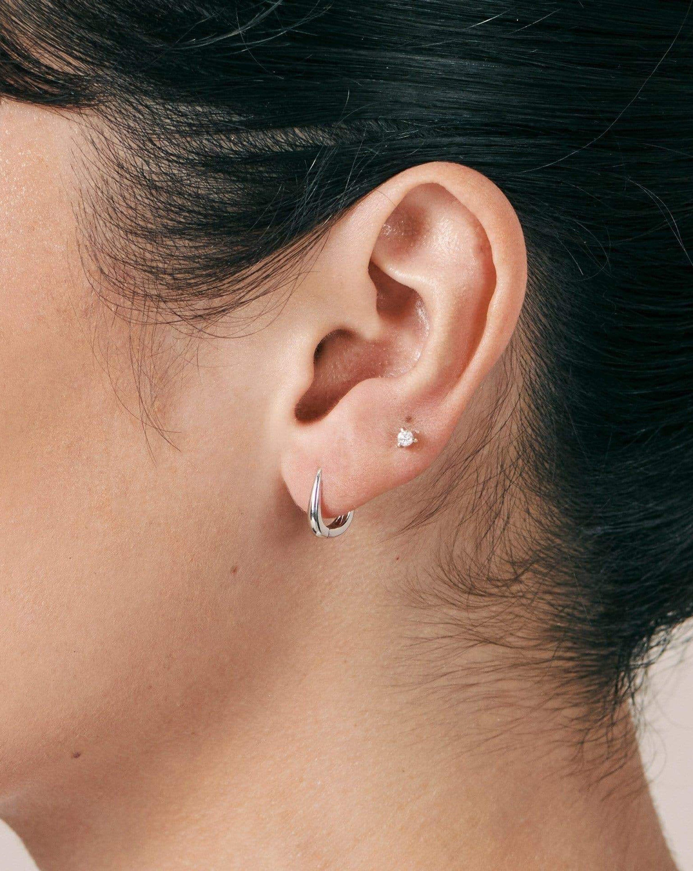 Exquisite 14k White Gold Solitaire Diamond Stud Earrings for Women | 0.25ct Round Cut Diamond Earrings | Perfect for Everyday Wear, Weddings & Special Occasions