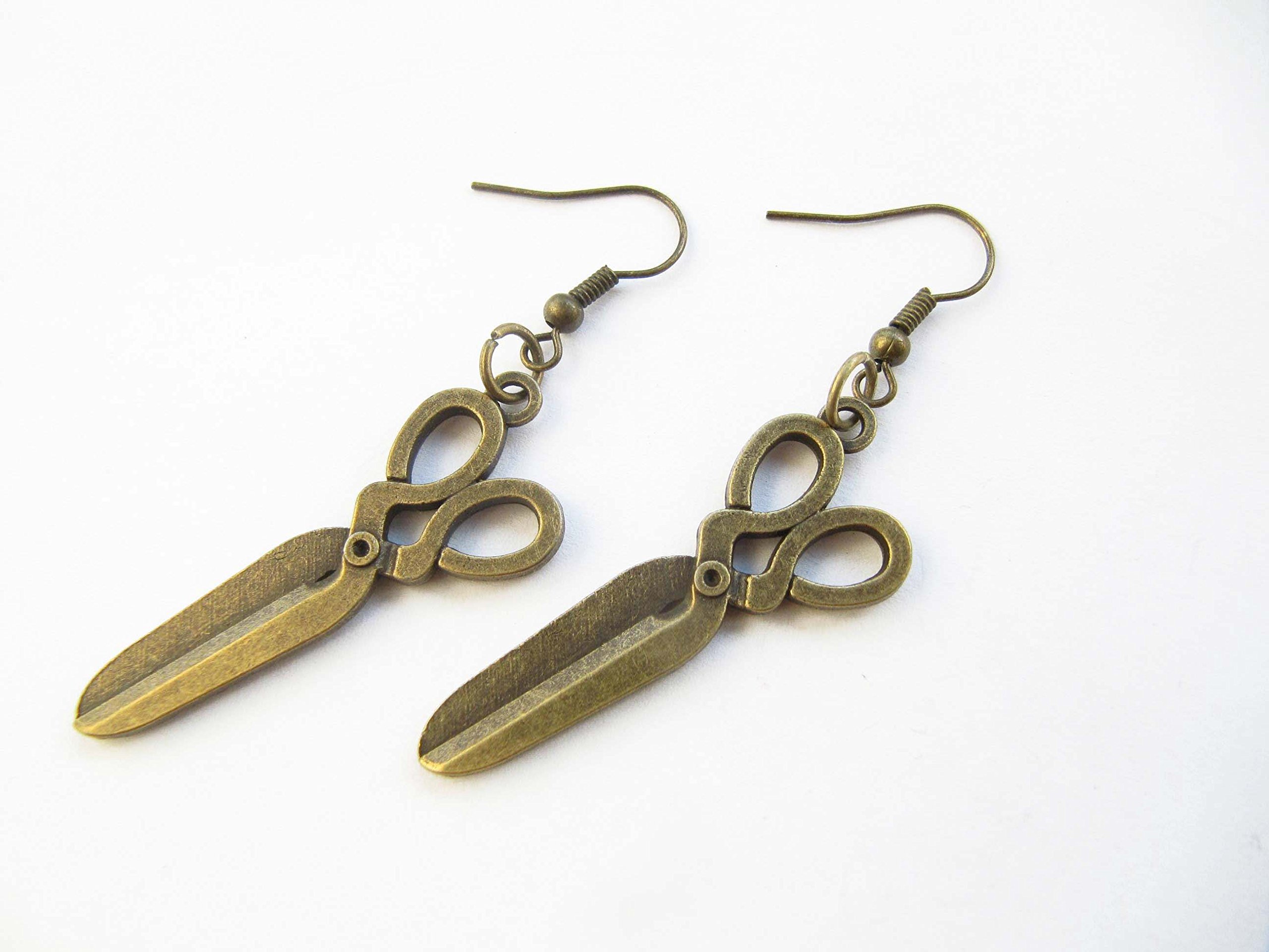 Steampunk Scissors Earrings - Victorian Steam Punk Jewelry for Women | Funky Gothic Hairdresser Tailor Rockabilly Accessories | Perfect for Cosplay, Costume Parties & Alternative Fashion