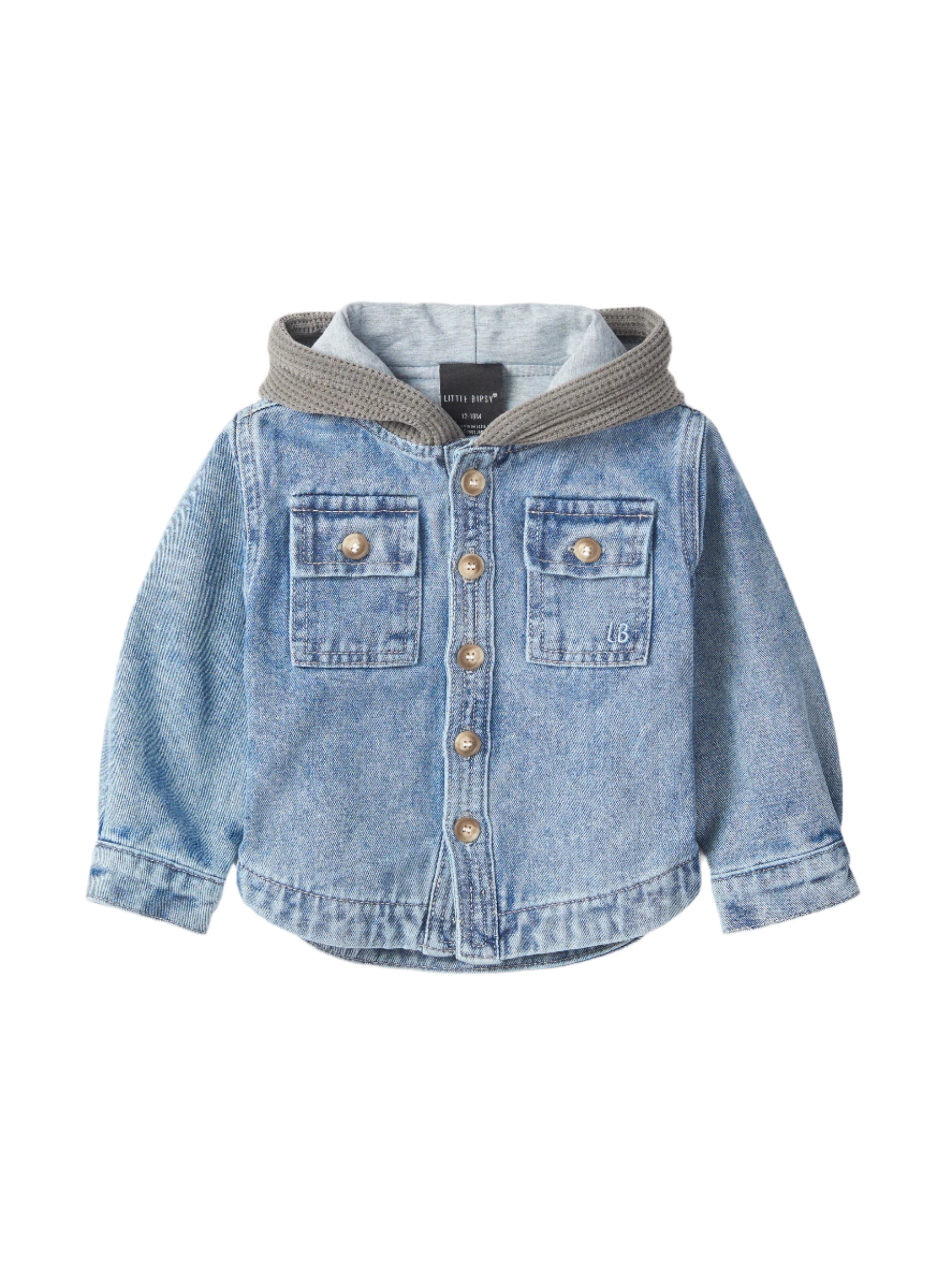 Stylish Light Wash Hooded Denim Shacket Jacket for Men & Women | Casual Outerwear for Fall & Spring | Perfect for Streetwear, Layering, and Everyday Fashion