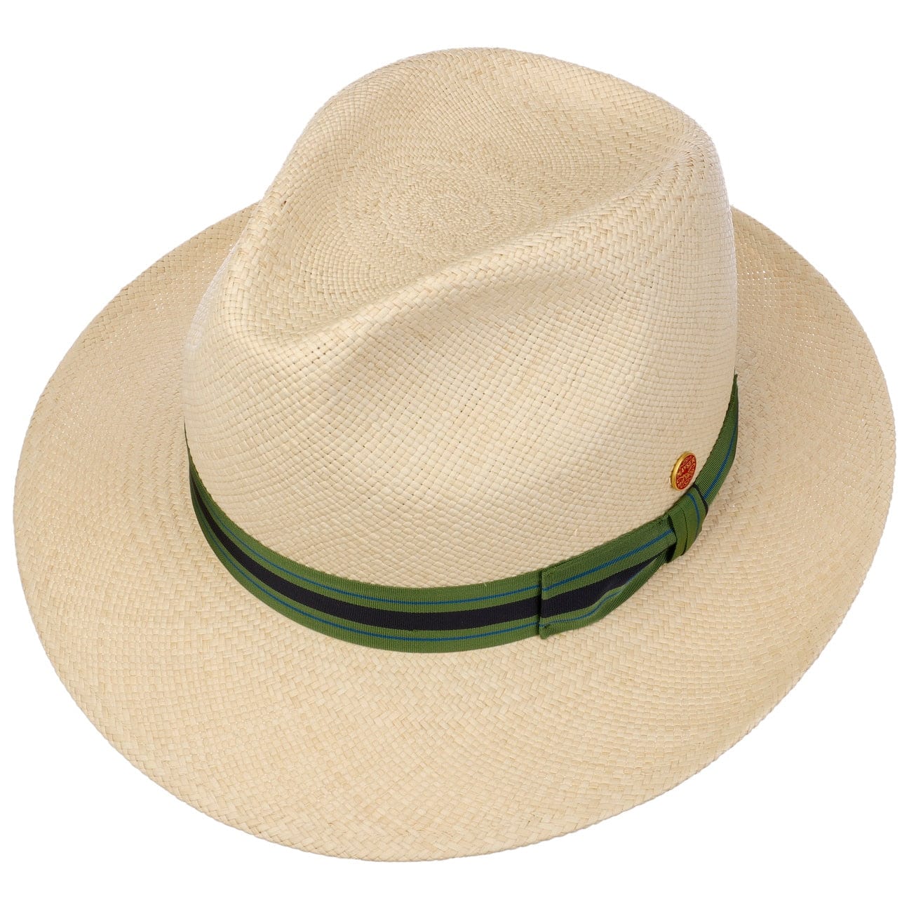 Stylish Mayser Albenga Green Stripes Panama Hat for Women - Breathable Summer Sun Hat for Beach, Travel & Outdoor Activities