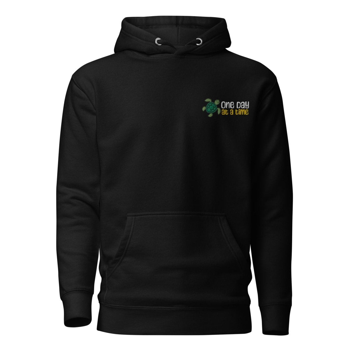 One Day at a Time Turtle Hoodie - Cute Animal Graphic Sweatshirt for Women & Men - Cozy Pullover for Casual Wear, Street Style & Relaxing at Home