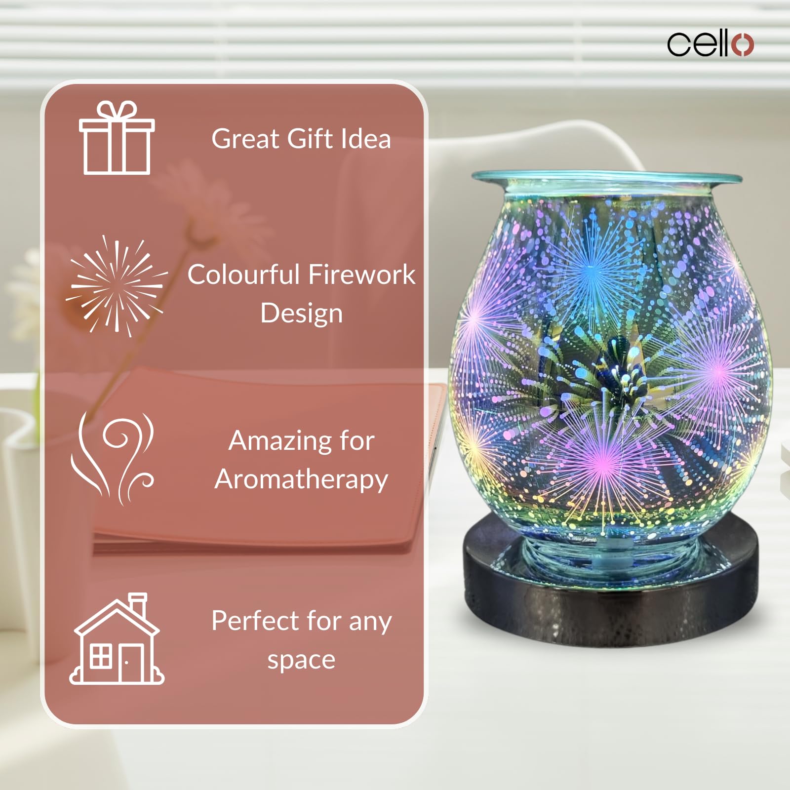 3D Touch Electric Wax Warmer with Firework Design - Perfect for Home Aromatherapy, Spa Relaxation & Holiday Decor