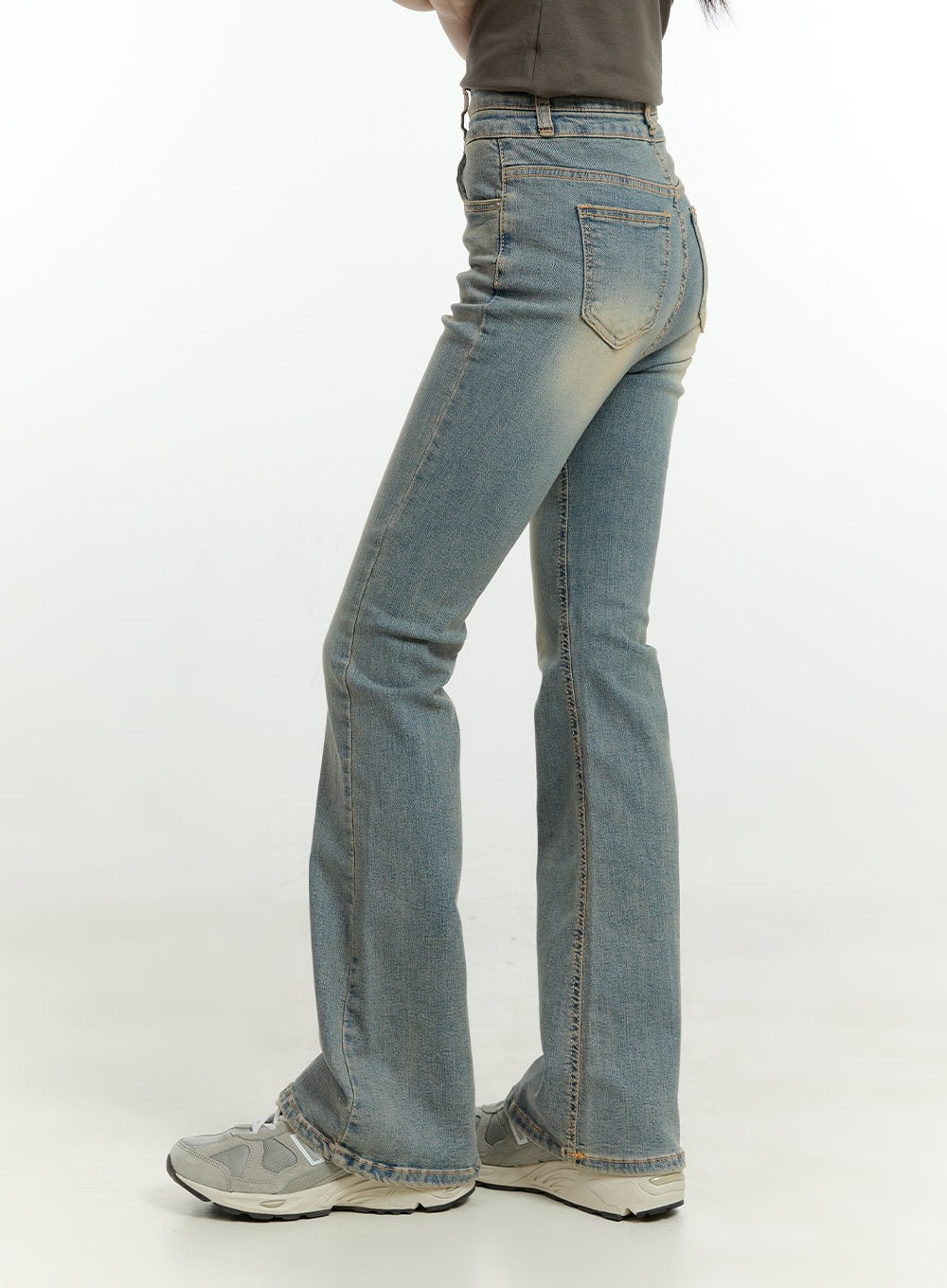 Anna Women's Double Button Bootcut Jeans CG401 - Stretch Denim Pants for Casual Wear & Office Outfits