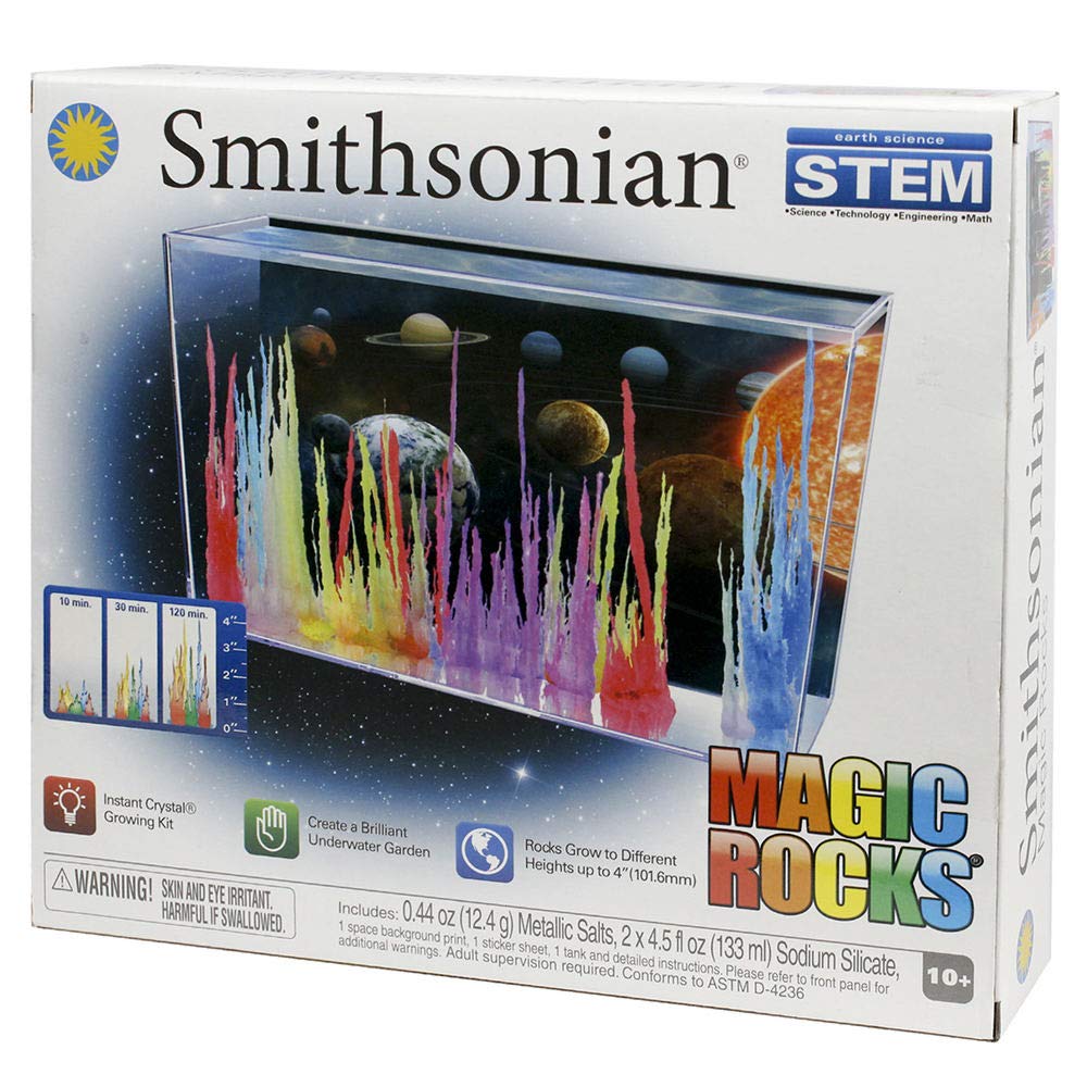 Smithsonian Magic Rocks Kit - Space Science Experiment for Kids | Grow Crystals & Learn Geology | STEM Educational Toy for Home & Classroom