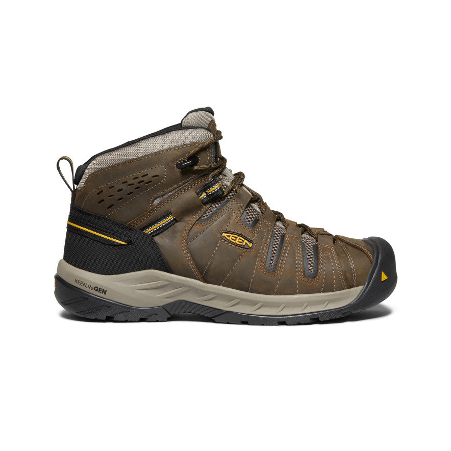 Men's Flint II Steel Toe Work Boots - Cascade Brown/Golden Rod | Durable Safety Shoes for Construction, Warehouse & Outdoor Work