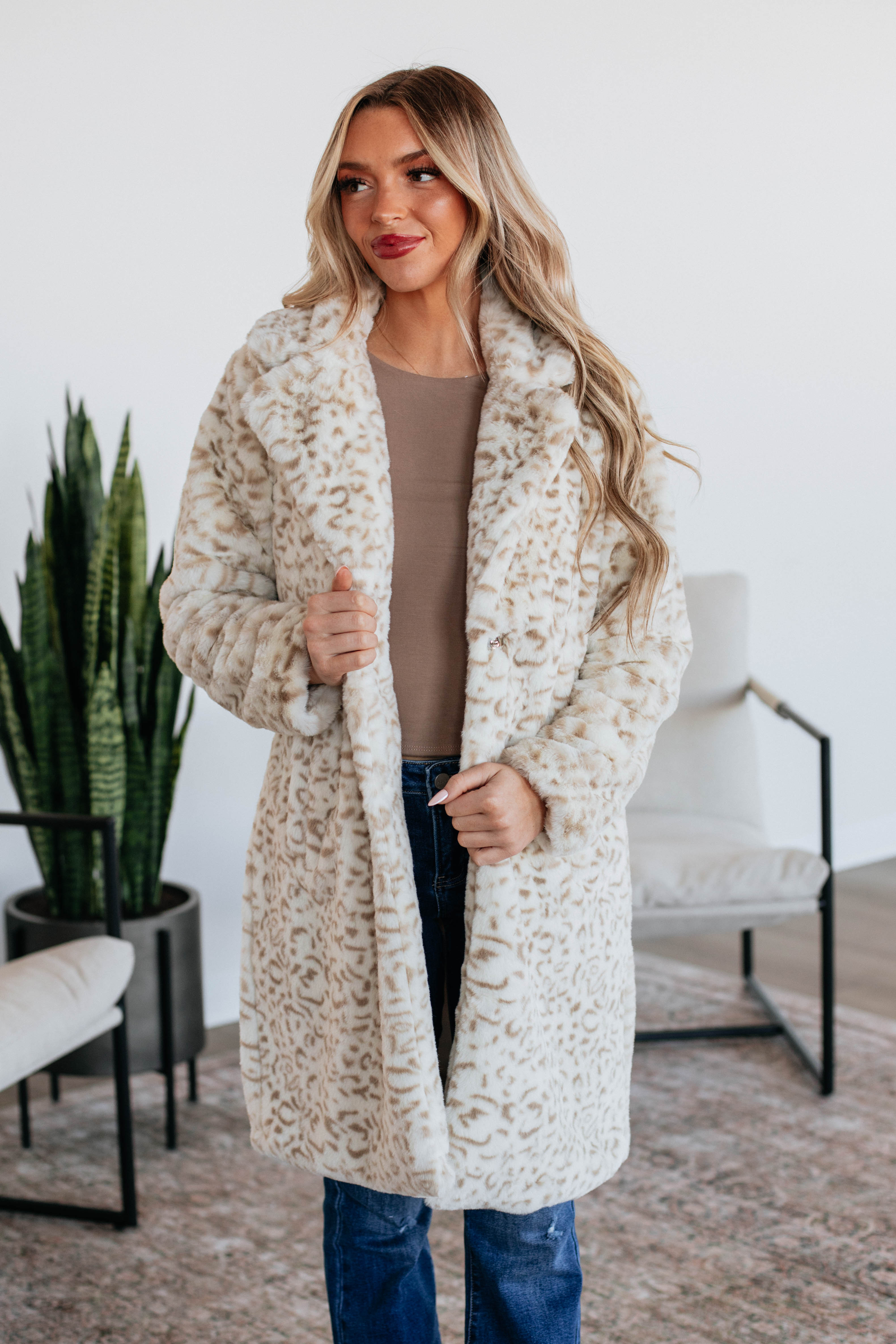 Stylish Leopard Print Trench Coat for Women - Fashionable Long Coat with Belt for Fall & Winter - Perfect for Office, Dating & Outdoor Events