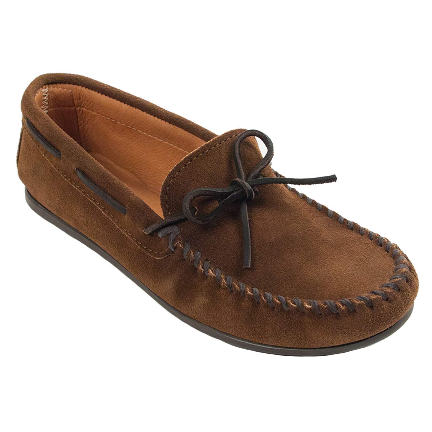 Minnetonka Men's Classic Moccasins - Genuine Leather Soft Sole Slip-On Shoes for Comfort & Style | Perfect for Casual Wear, Indoor Lounging & Travel