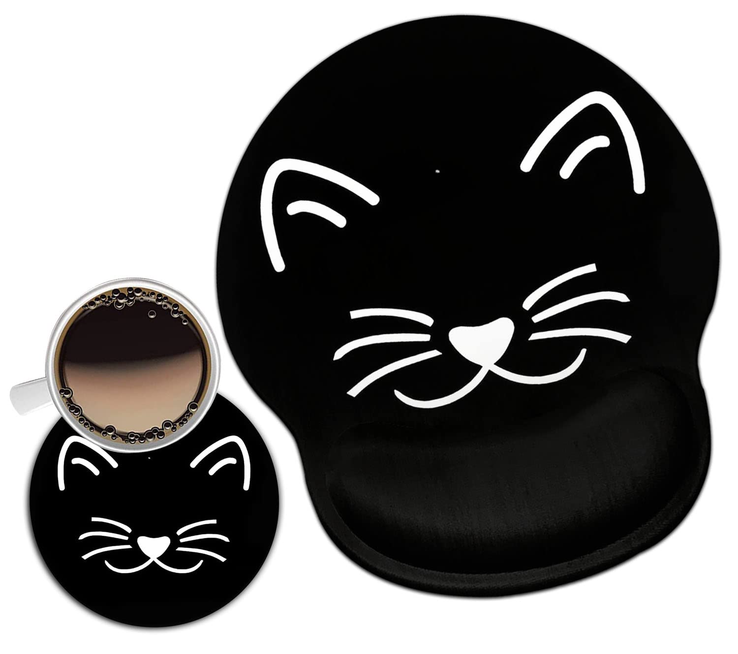 Ergonomic Mouse Pad with Wrist Support Gel - Comfortable Gaming & Office Mousepad for Pain Relief, Cute Cat Design - Perfect for Home Office, PC Gaming, and Long Computer Work Sessions